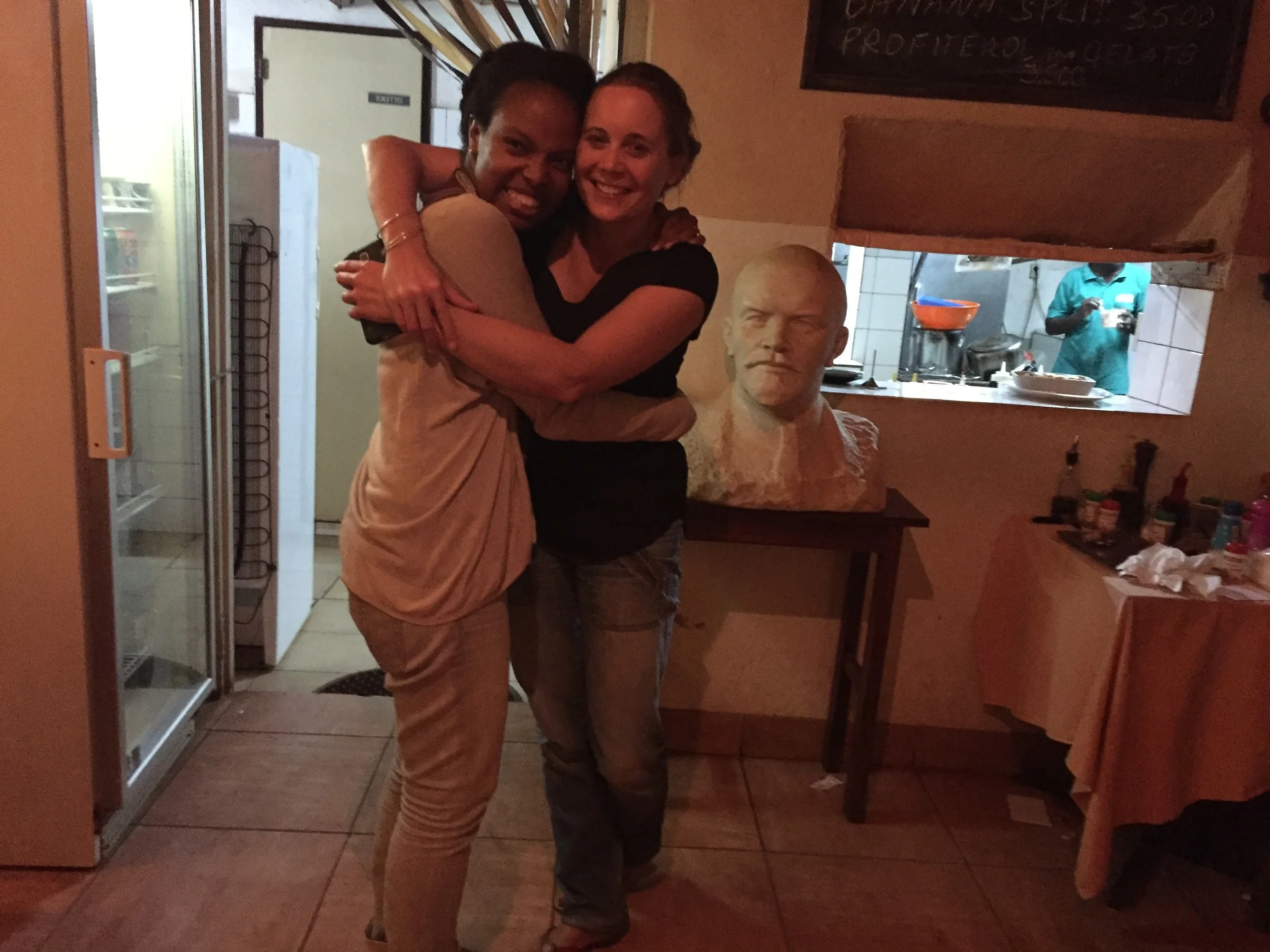 My room-mate Stef and I, my last night in Bissau