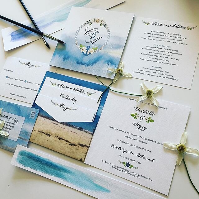 &bull; CHARLOTTE &amp; AGGY &bull; 
To celebrate 10 years of marriage Charlotte &amp; Aggy are going back to where it all began on the beauty island of Scilly. 🤍🤍🤍🤍🤍🤍🤍🤍🤍🤍🤍🤍🤍🤍🤍🤍Using watercolour and Charlotte&rsquo;s own image of the b