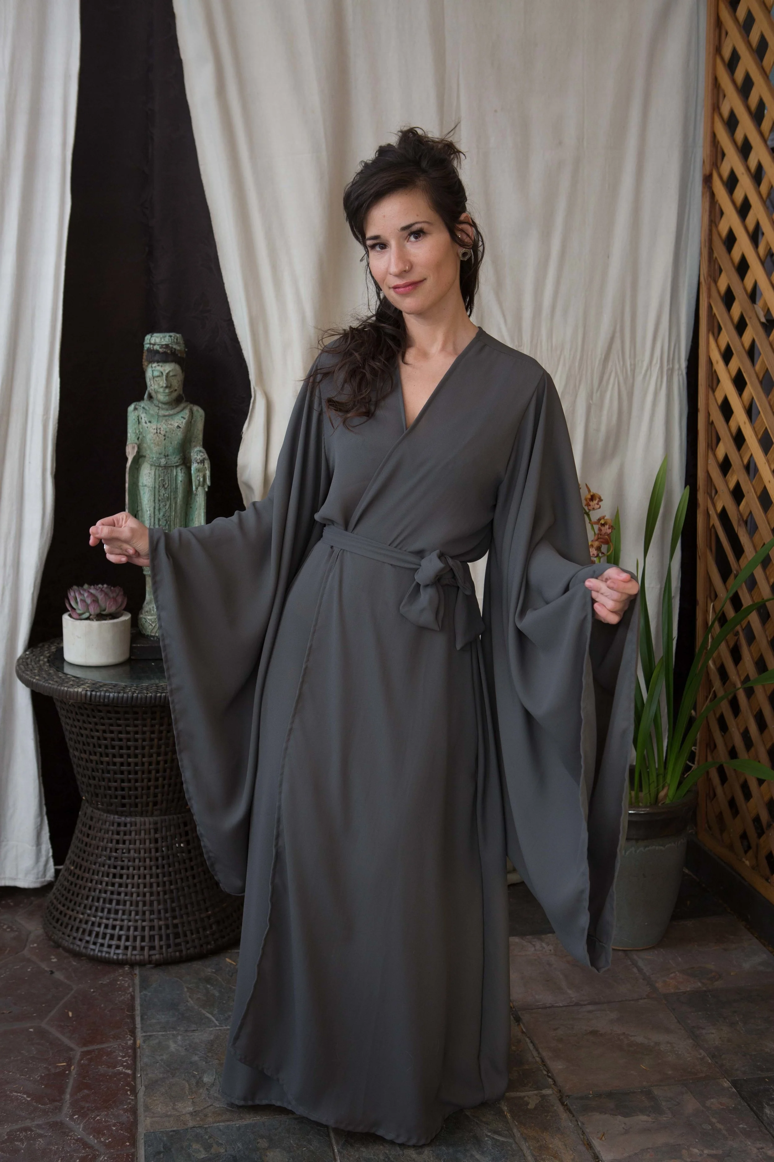 Slate Grey jennafergrace handmade Kimono madeinusa california clothing line