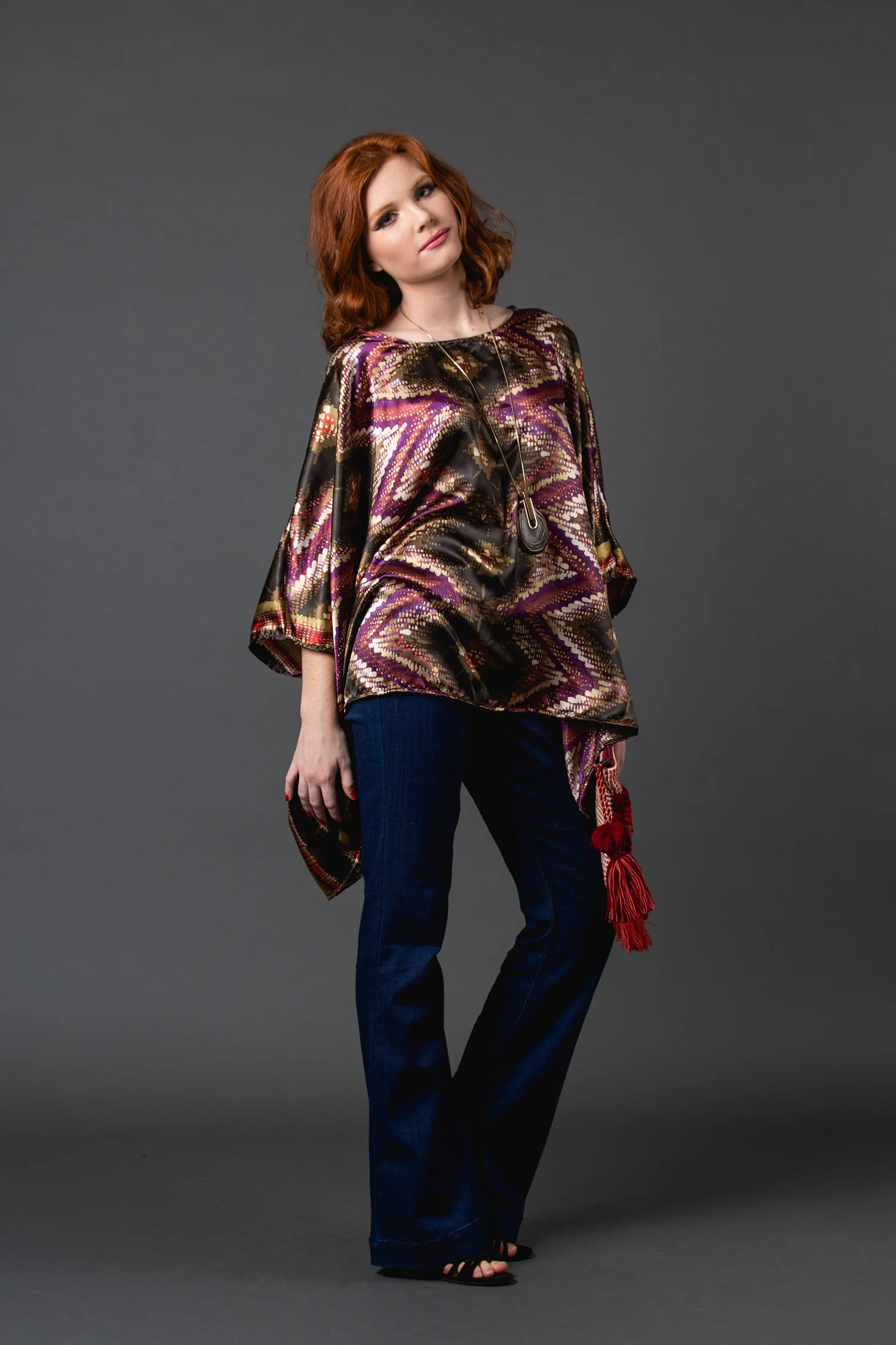 Olive purple tribal scarf top blouse onesize jennafergrace handmade california californiamade madeinusa machinewashable
