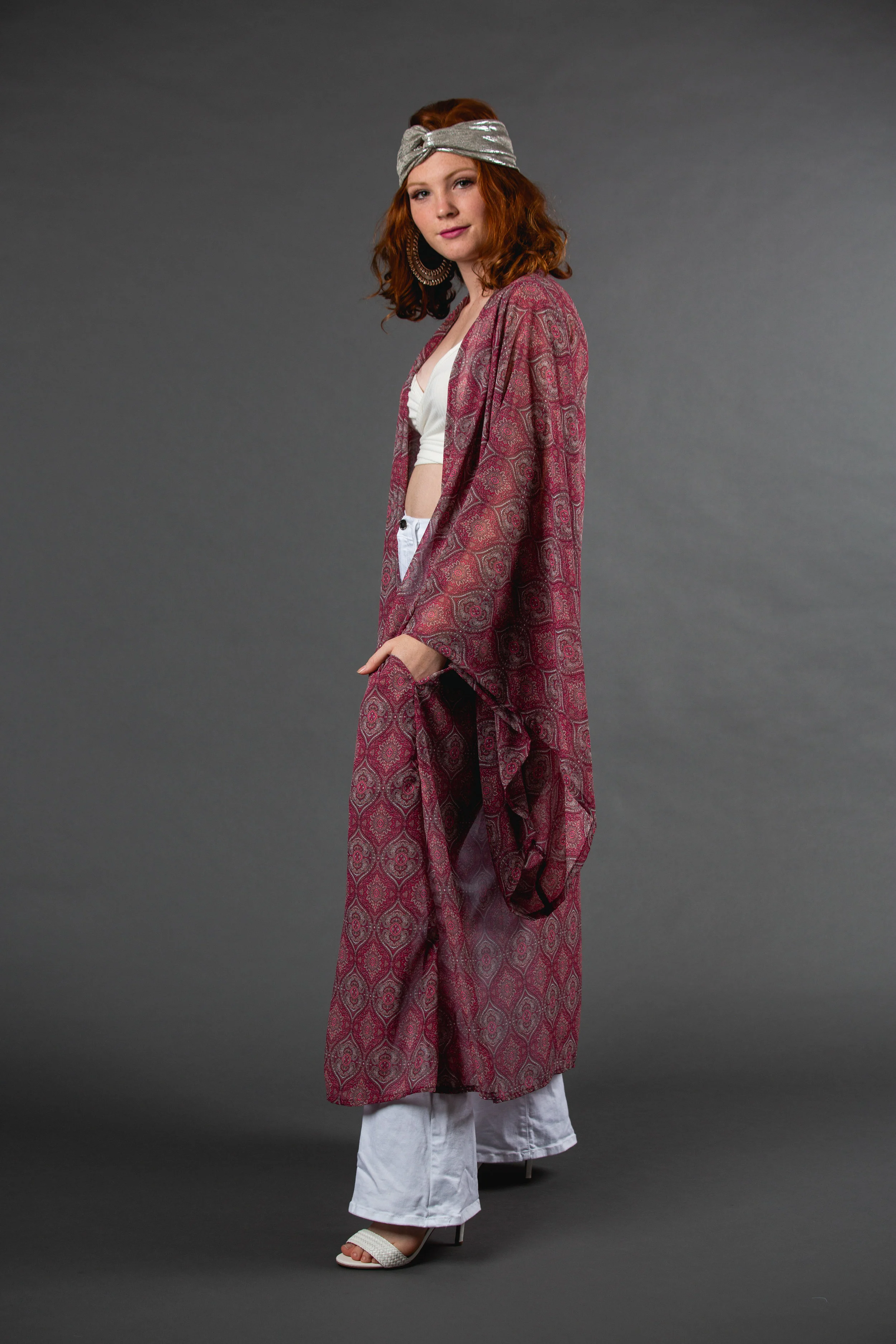 dusty pink moroccan tile kimono kimono wrapdress pockets jennafergrace handmade madeinusa