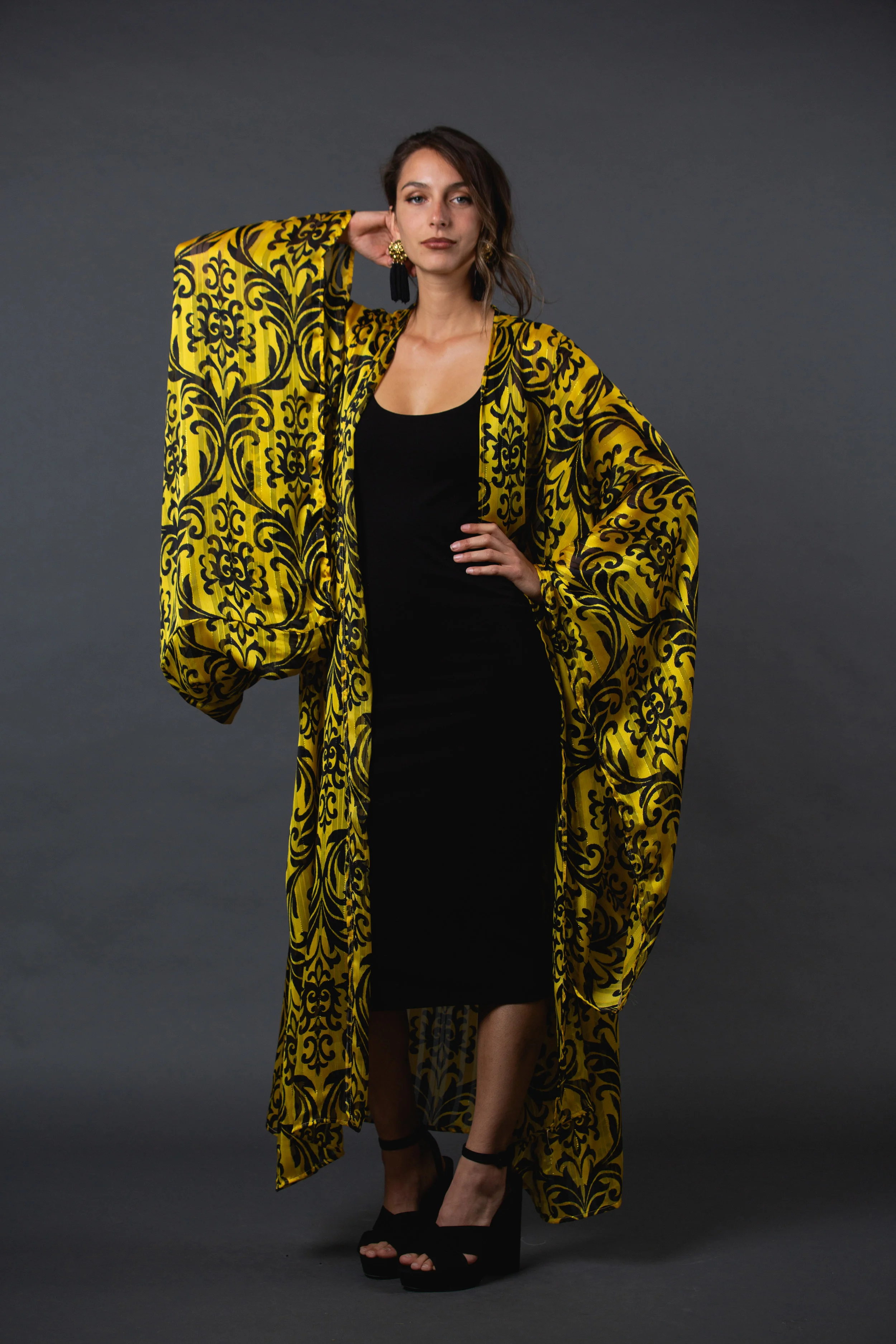 donatella yellow metallic kimono jennafergrace handmade