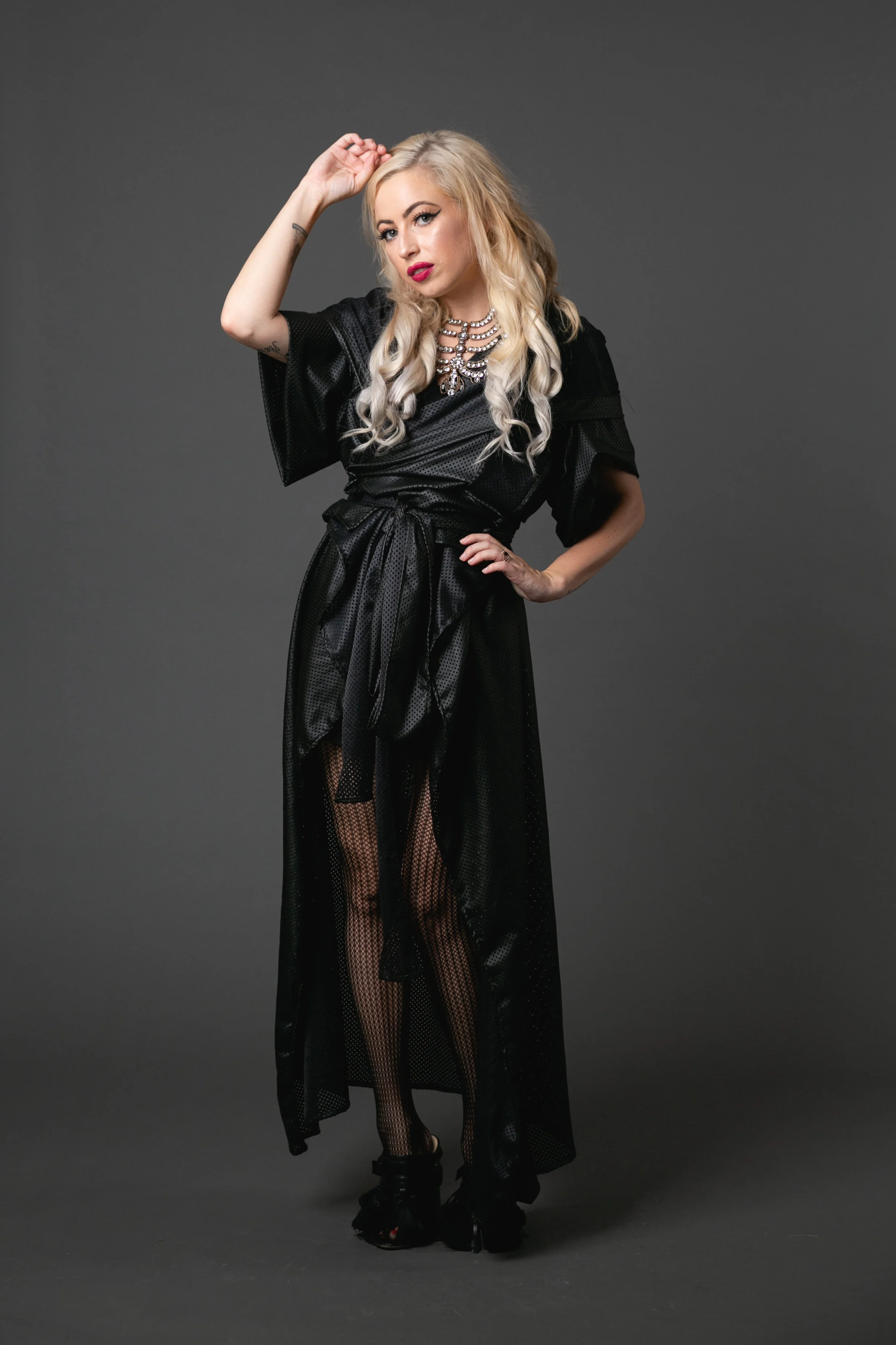 black faux vegan leather hoody trench wrap jacket jennafergrace handmade madeinusa californiamade goth witch fetish festival style