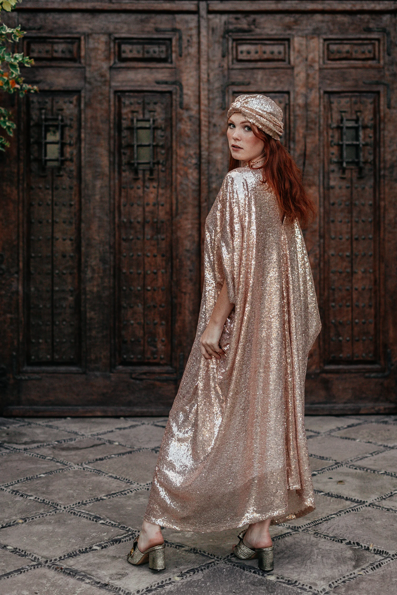 sequin kaftan