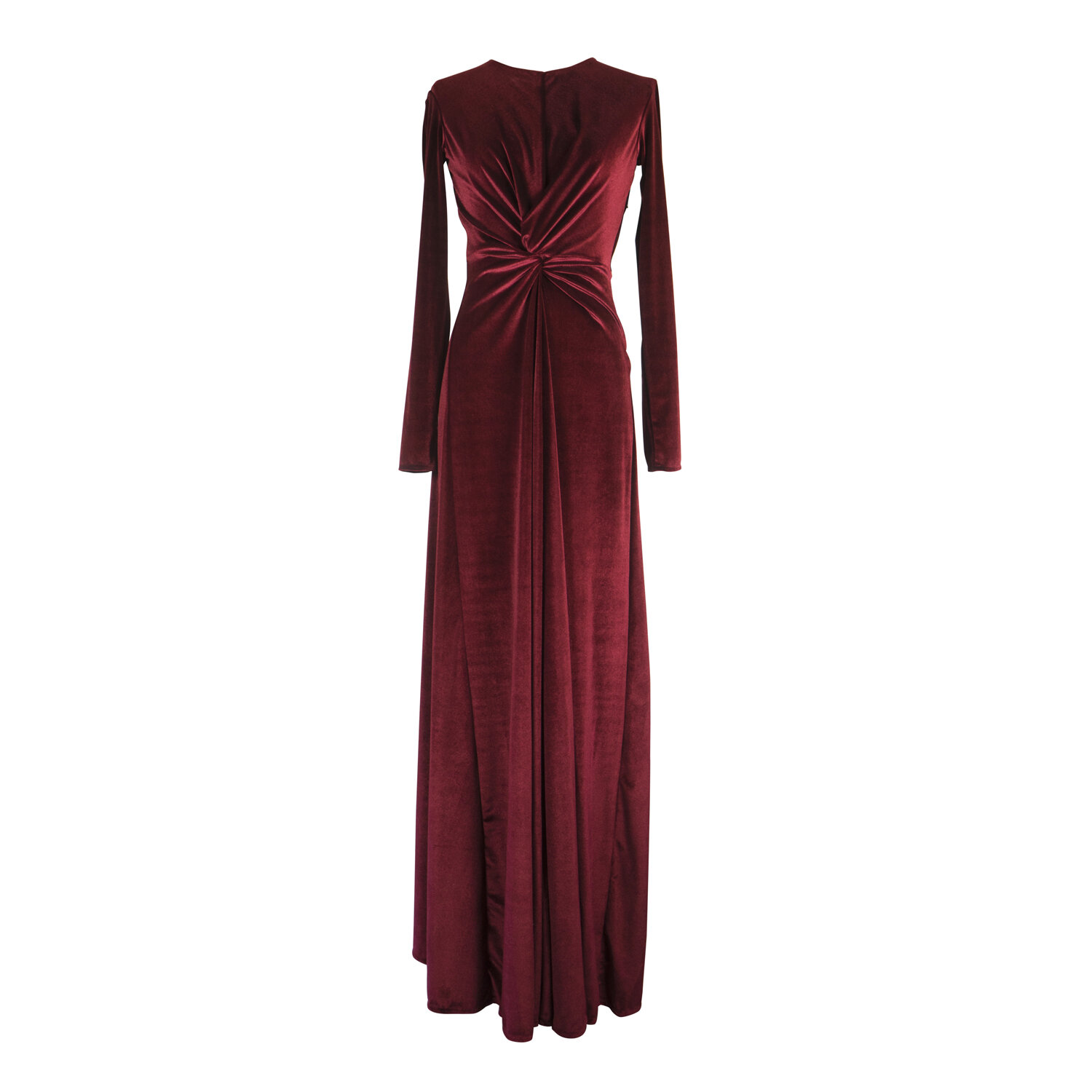 Oxblood Velvet Knot Dress — Jennafer Grace