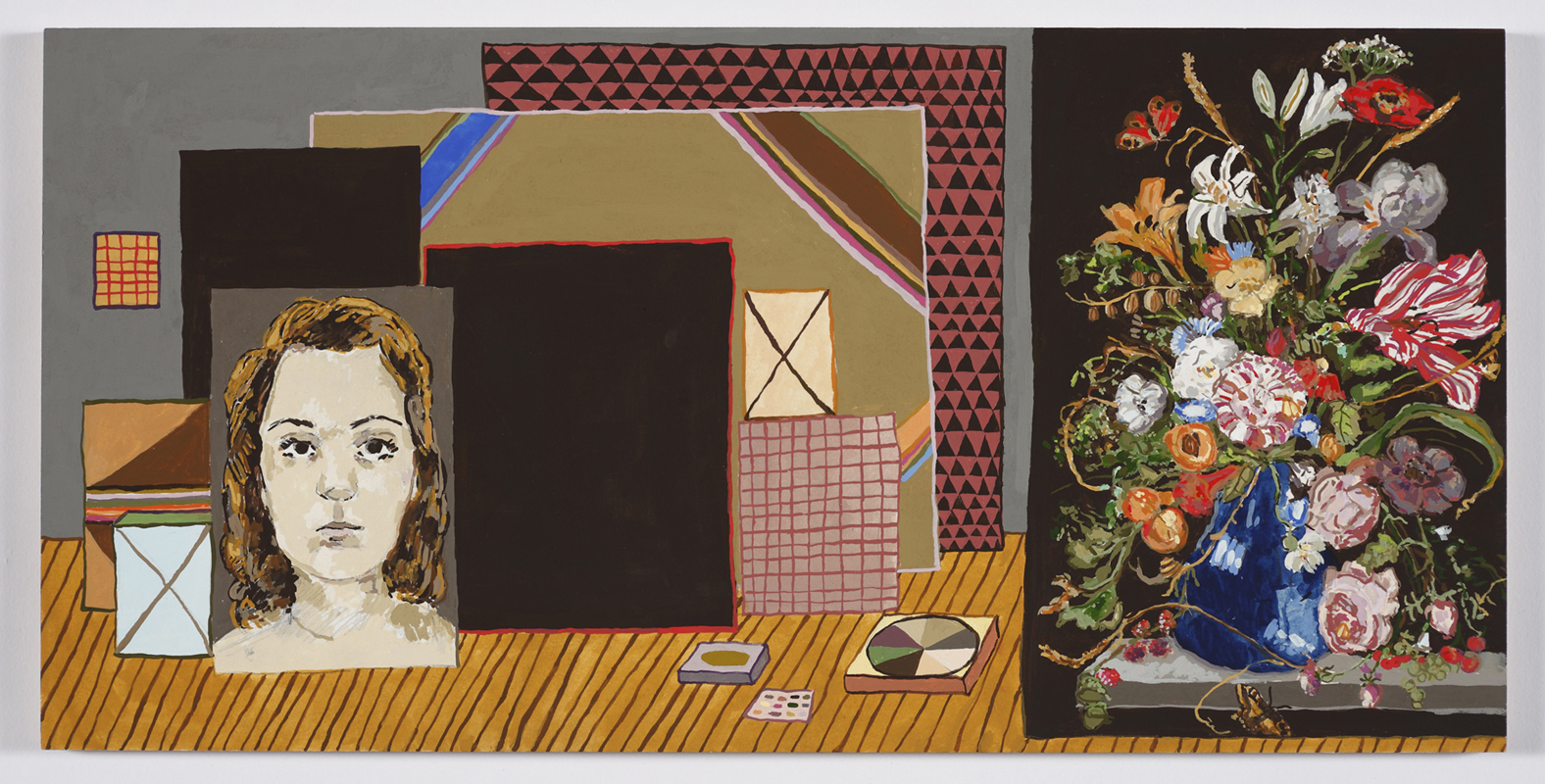 Picture of Pictures in an Interior / 2013 / Gouache on Paper on Board / 10 x 20 in / Private Collection