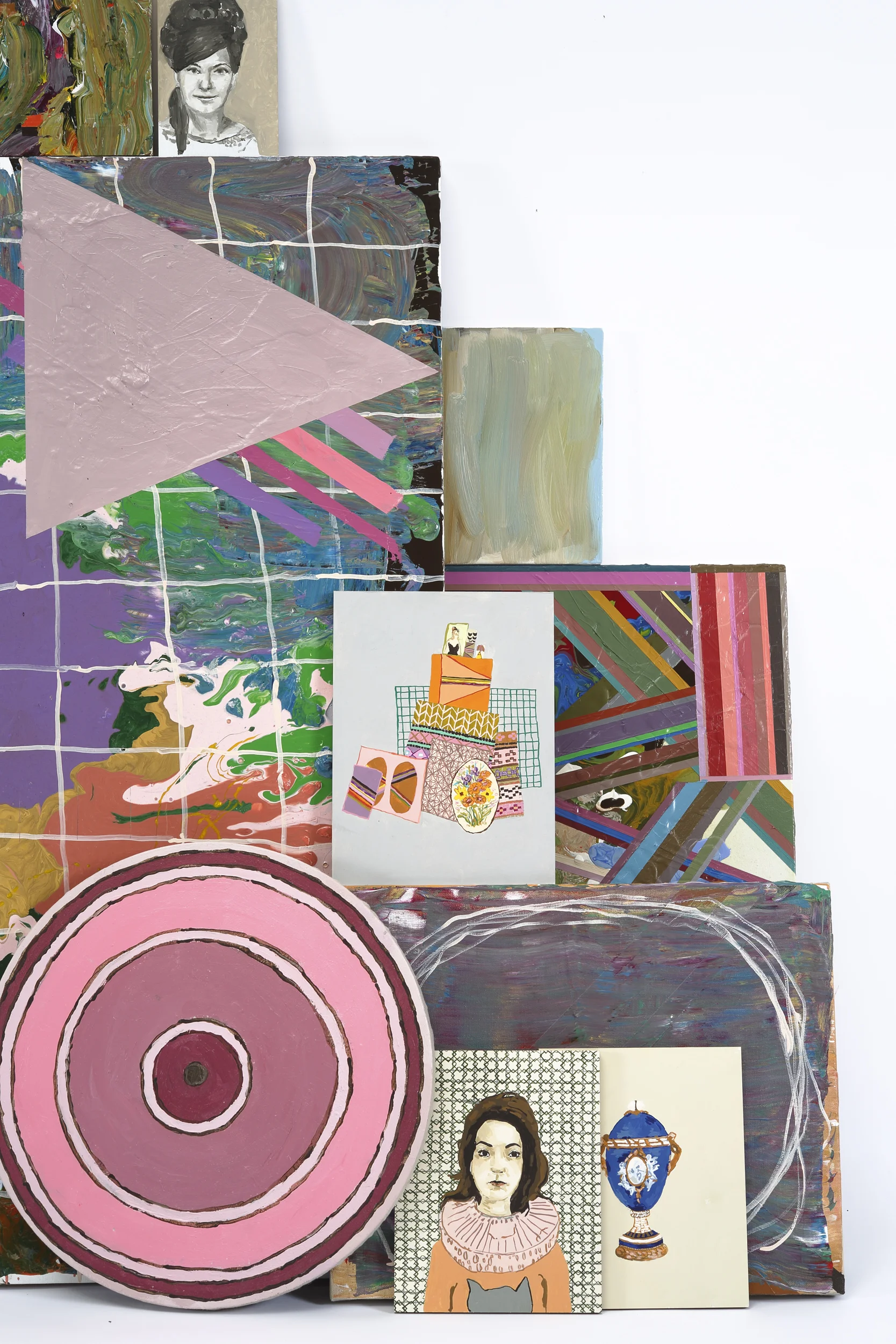 Detail Selfie as Heap / 2014 / Gouache, Acrylic and Oil on Canvas, Linen and Panel / Dimensions Variable