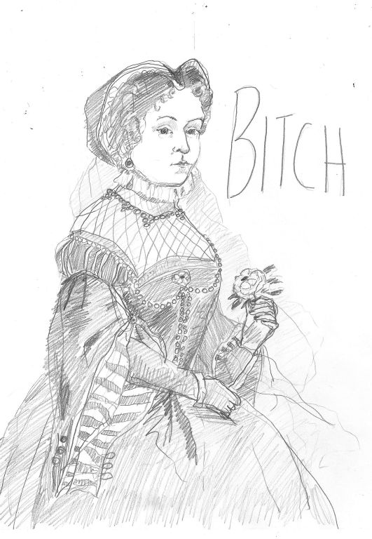 Bitch Drawing / 2012 / Pencil on Paper / 8 x 10 in / Collection of Lisa Young