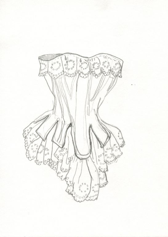 Eyelet Corset / 2010 / Pencil on Paper / 5 x 7 in