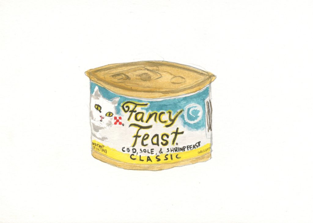 Fancy Feast / 2012 / Gouache on Paper / 5 x 7 in In a Private Collection