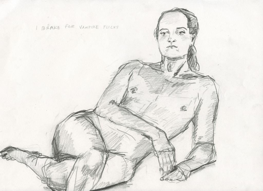 I Brake for Vampire Flicks / 2012 / Pencil on Paper / 9 x 12 in