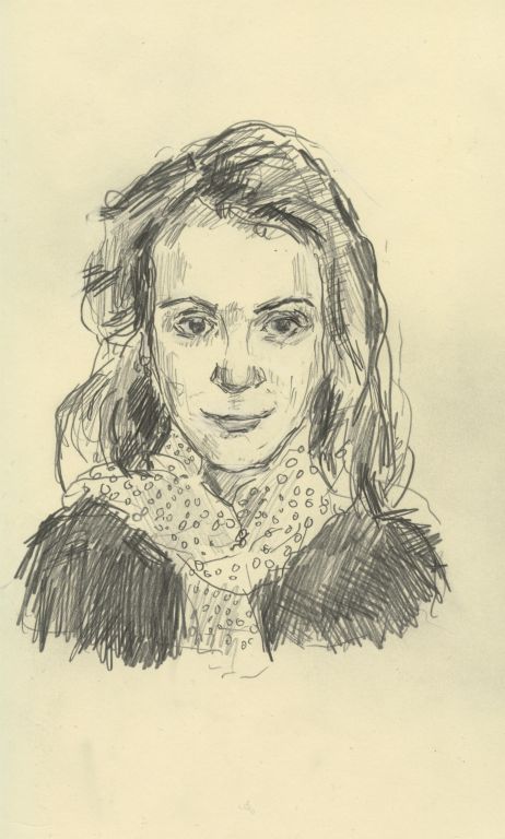 With Scarf / 2013 / Pencil on Paper / 5 x 7 in