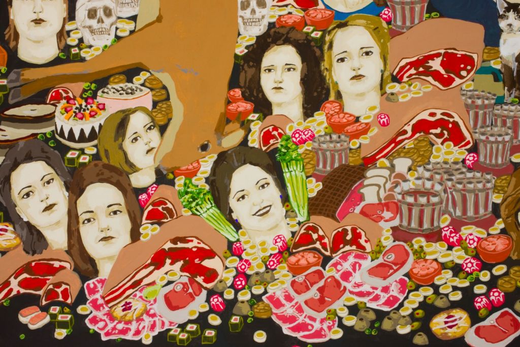 Detail Cygnus Atratus: The Unusual Happens All the Time / 2009 / Gouache on Paper on Panel / 18 x 24 in / Private Collection
