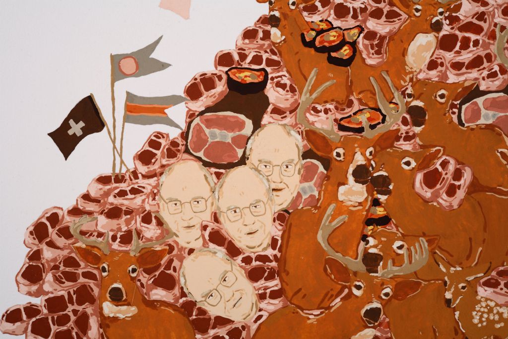 Detail of Cheney Deerpile / 2006 / Gouache on Paper / 18 x 24 in