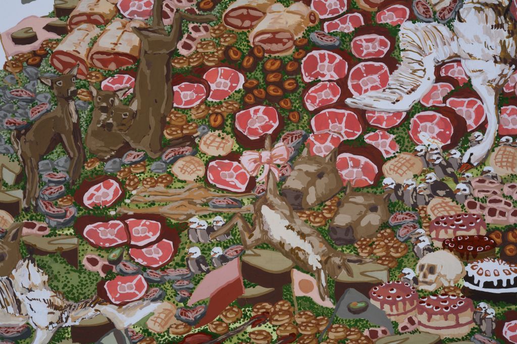 Piano Pile Detail / 2006 / Gouache on Paper / 48 x 60 in / Private Collection