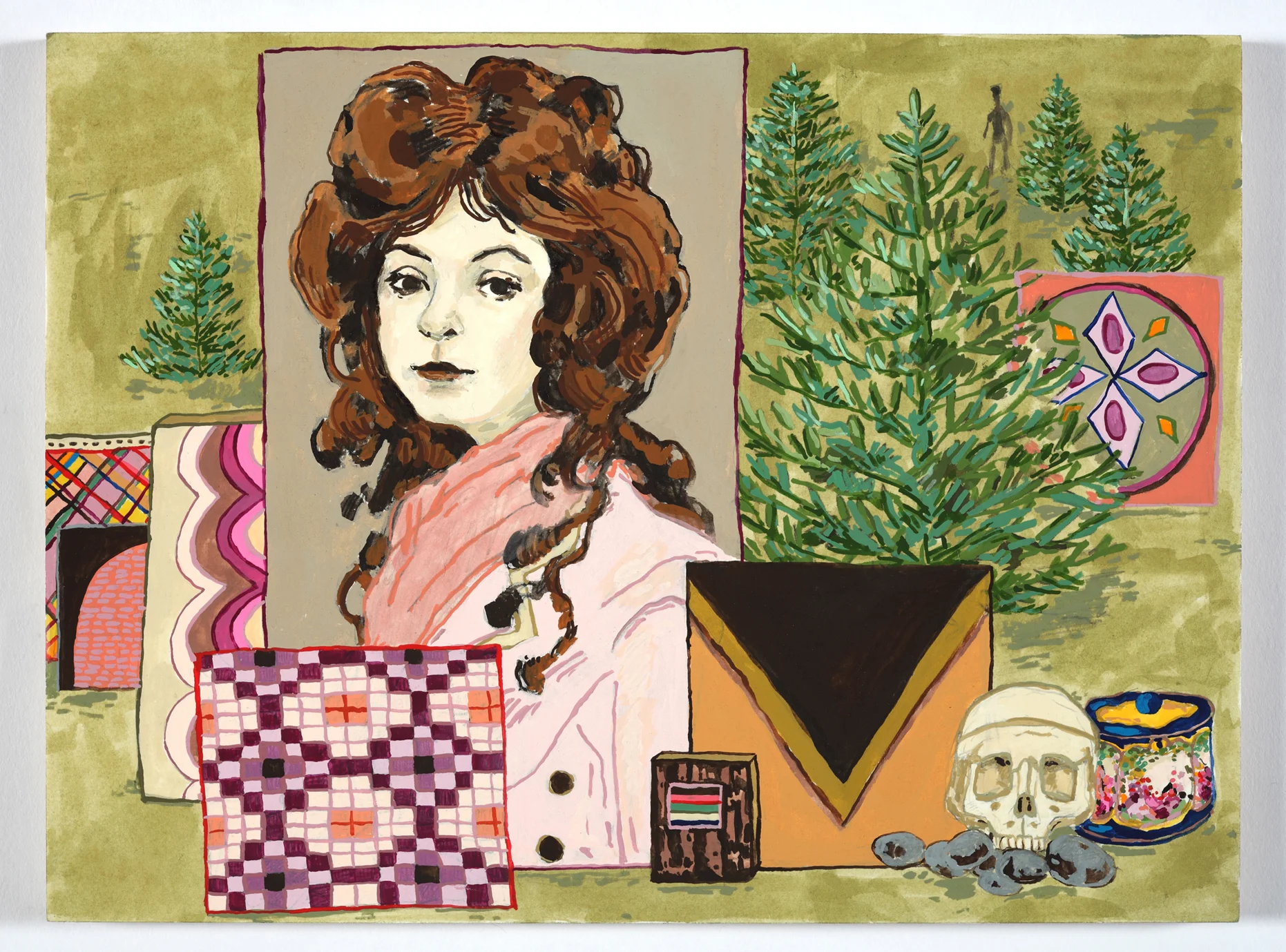 In the Woods with a Romantic / 2013 / Gouache on Paper on Panel / 9 x 12 in / Private Collection