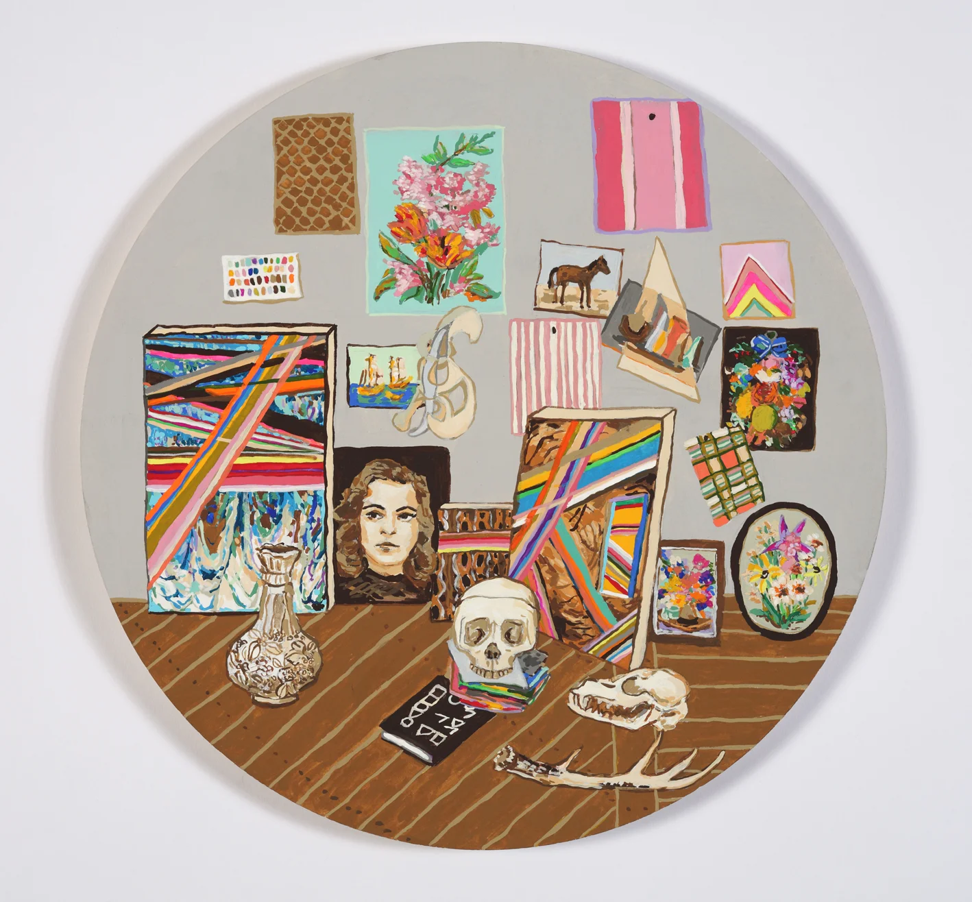 The Studio Tondo / 2012 / Gouache on Paper on Panel / 12 in diameter