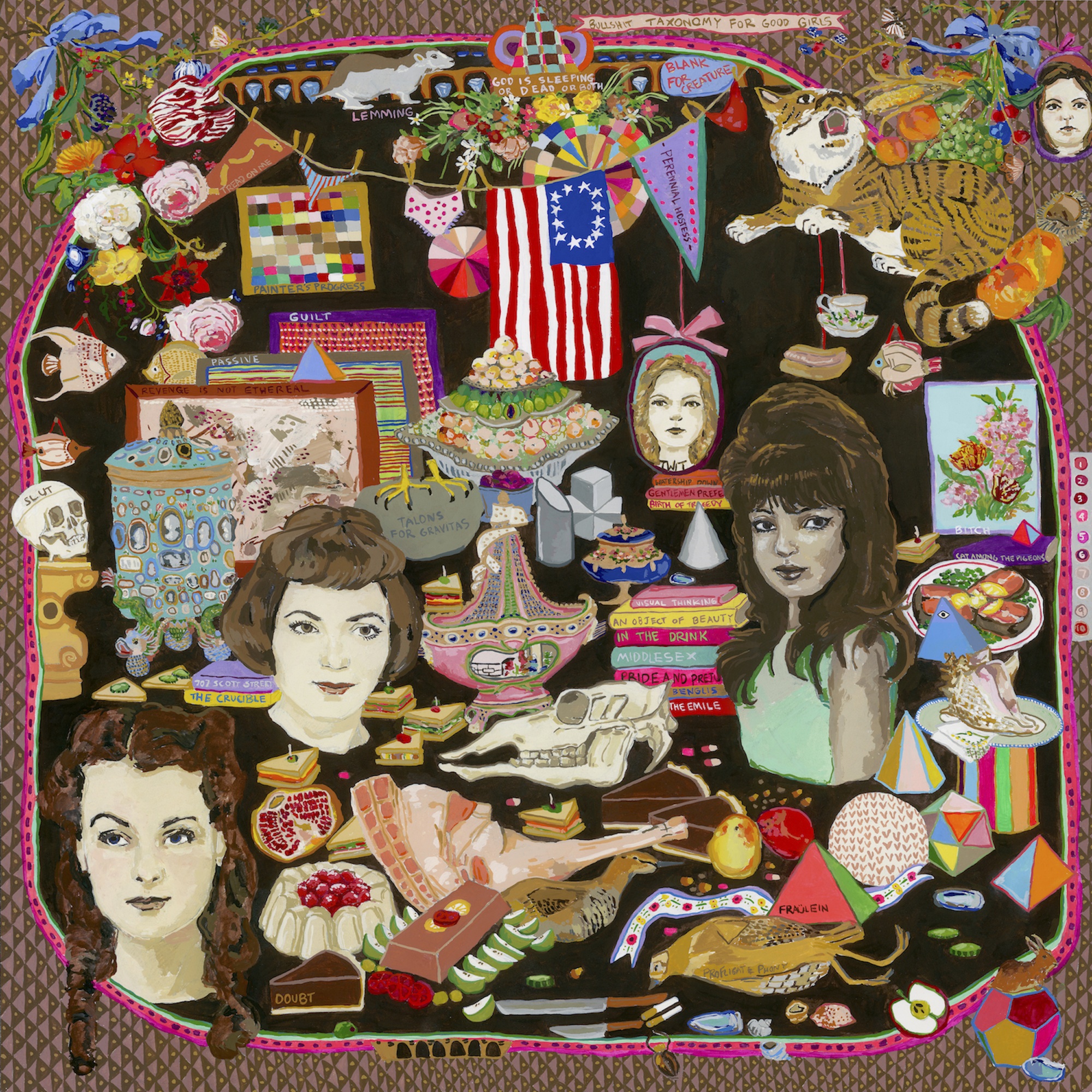Taxonomy for Girls / 2011 / Gouache on Paper on Panel / 20 x 20 in / Private Collection