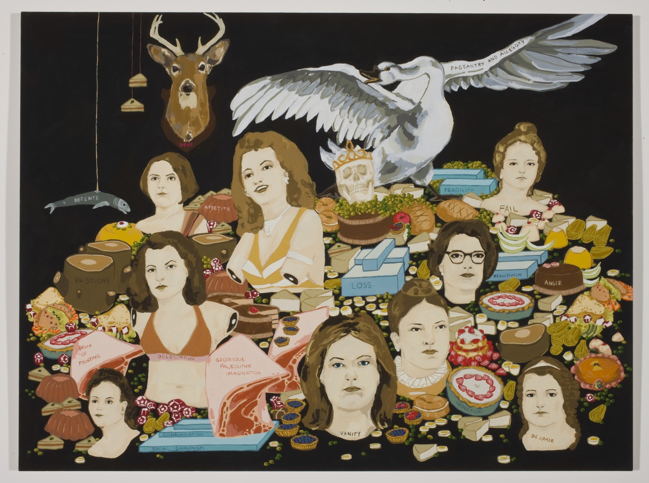 The Vanities / 2009 / Gouache on Paper on Panel / 18 x 24 in