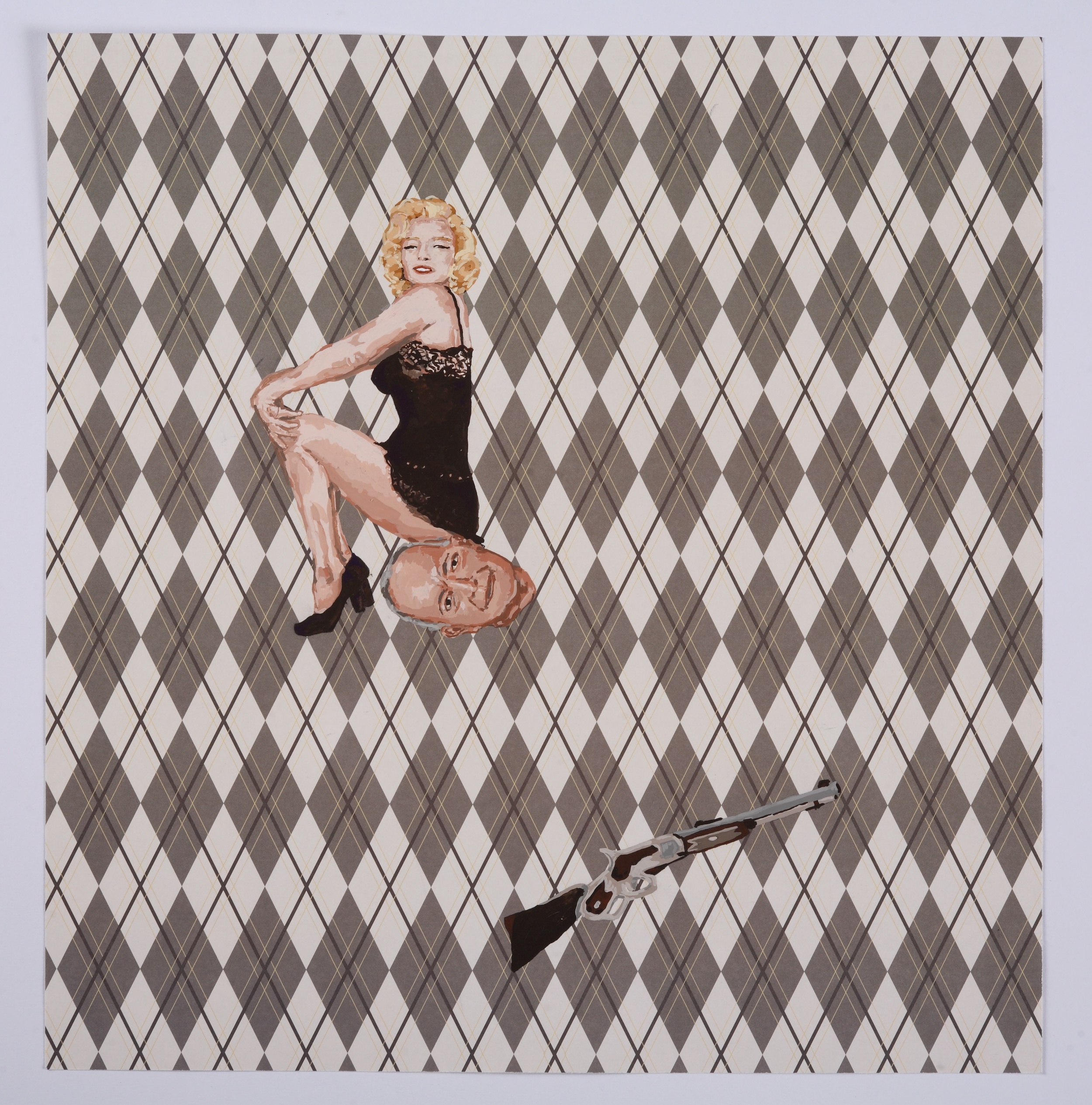 Marilyn and Ike / 2006 / Gouache on Kraft Paper / 12 x 12 in / Private Collection