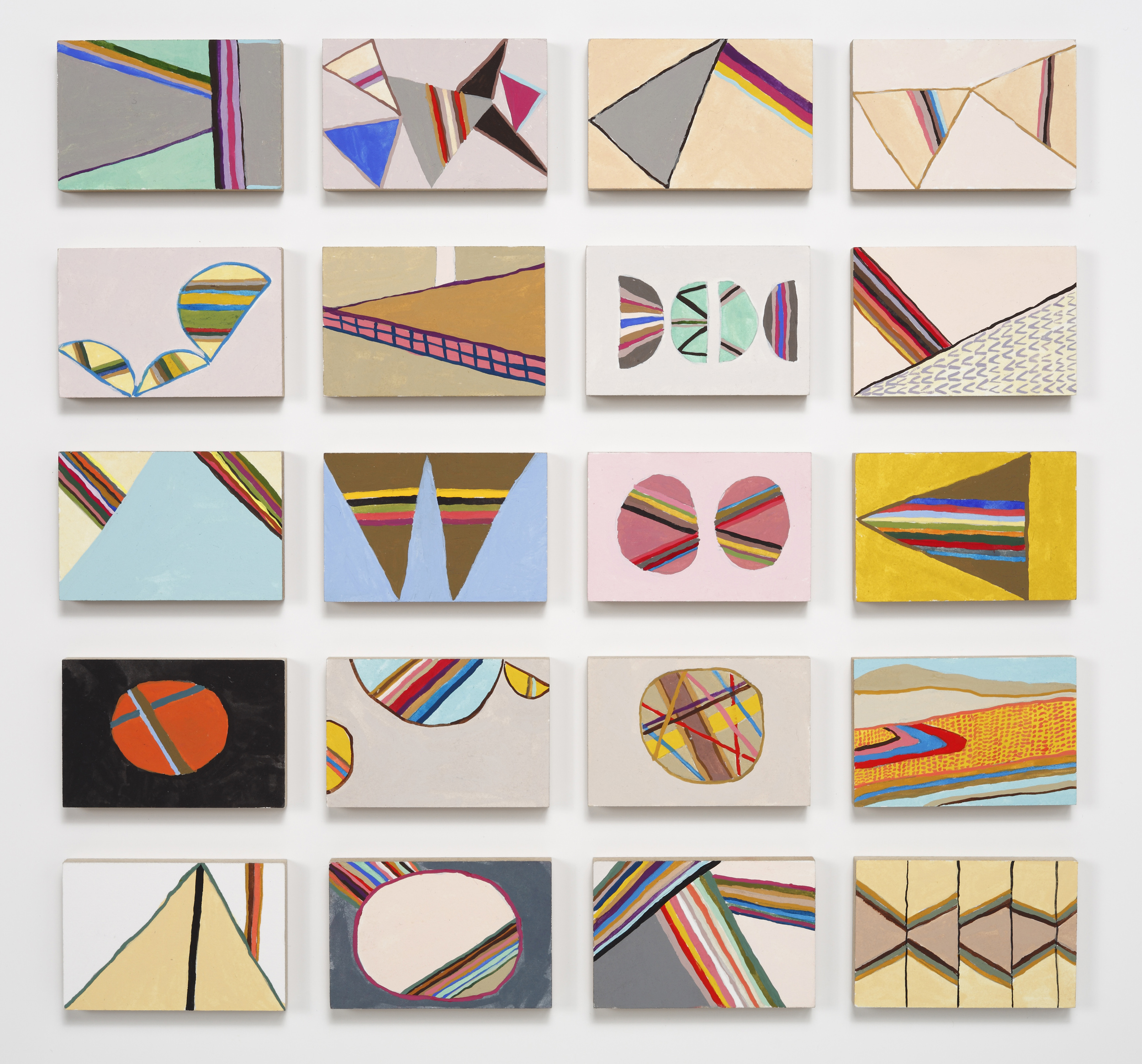 Miniature Grid One / 2013 / Gouache on Paper on Panel / each 2 x 3 in