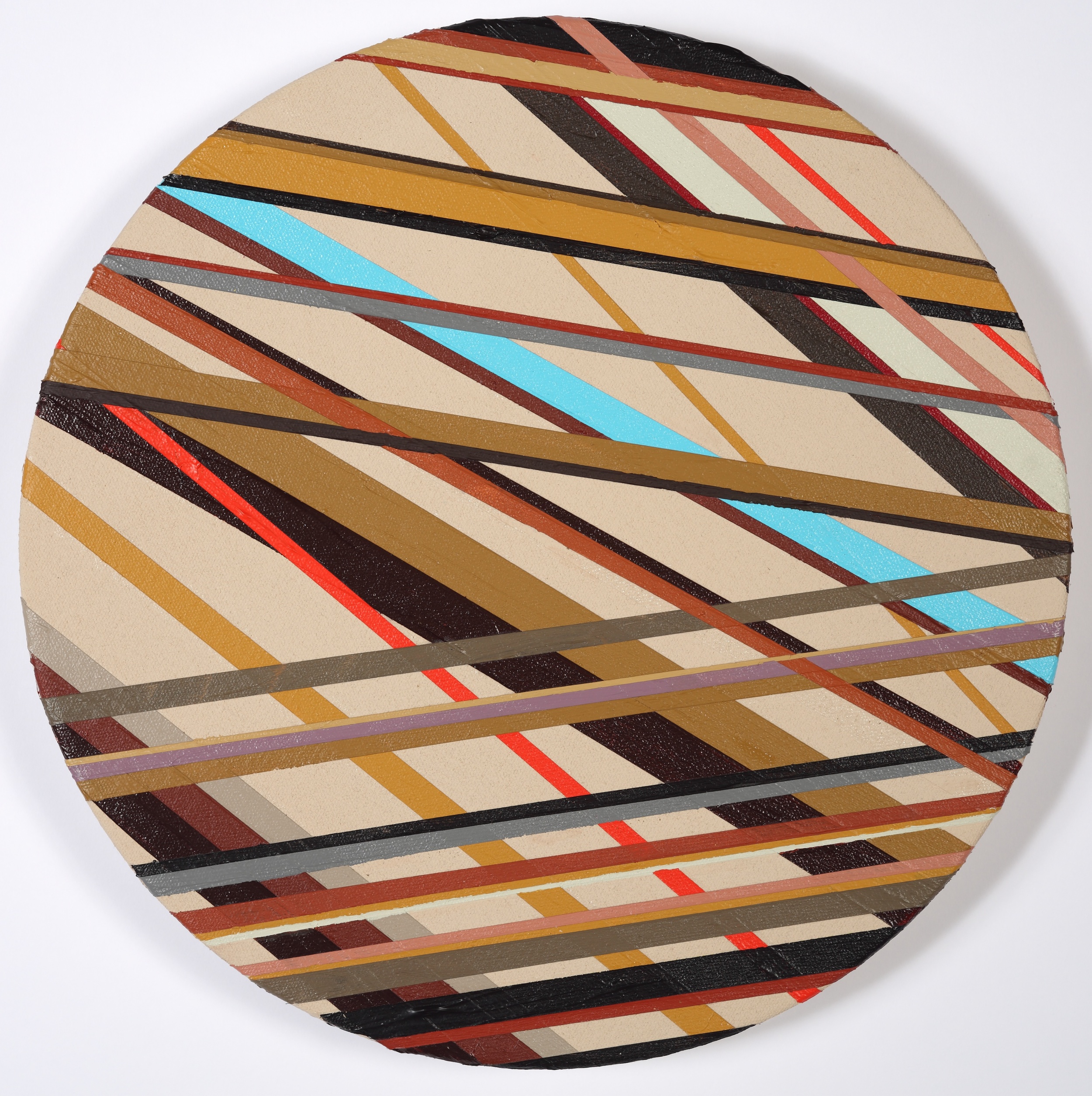 Tondo with Diagonals / 2013 / Acrylic on Canvas / 12 in diameter