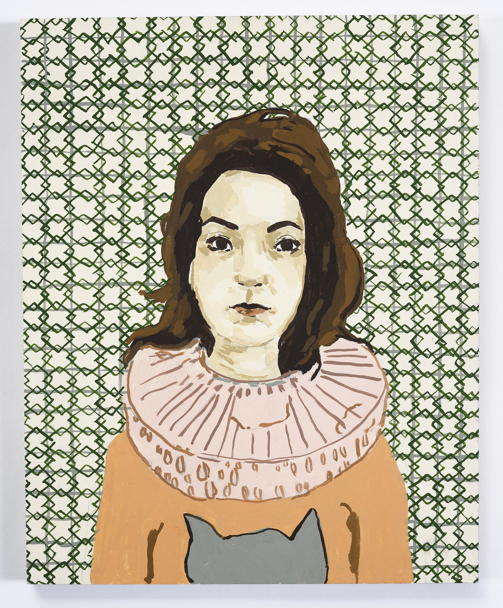 With Ruff / 2014 / Gouache on Paper on Panel / 8 x 10 in