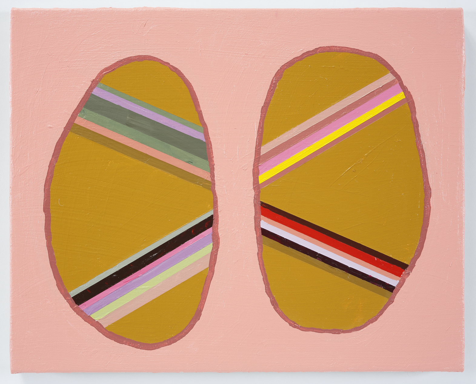 Pink Ovals / 2014 / Acrylic on Linen / 16 x 20 in