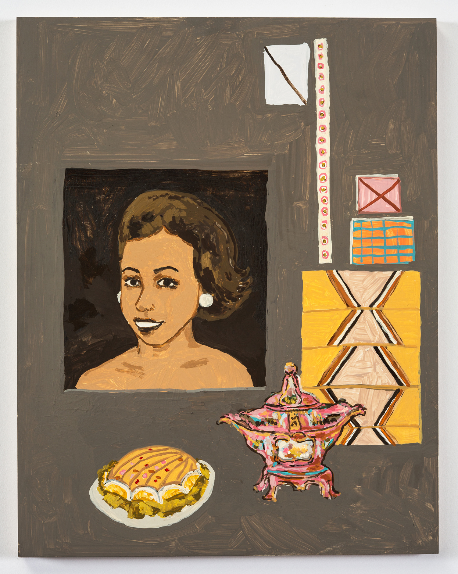 With Porcelain and Paintings / 2015 / Gouache on Panel / 9 x 12in