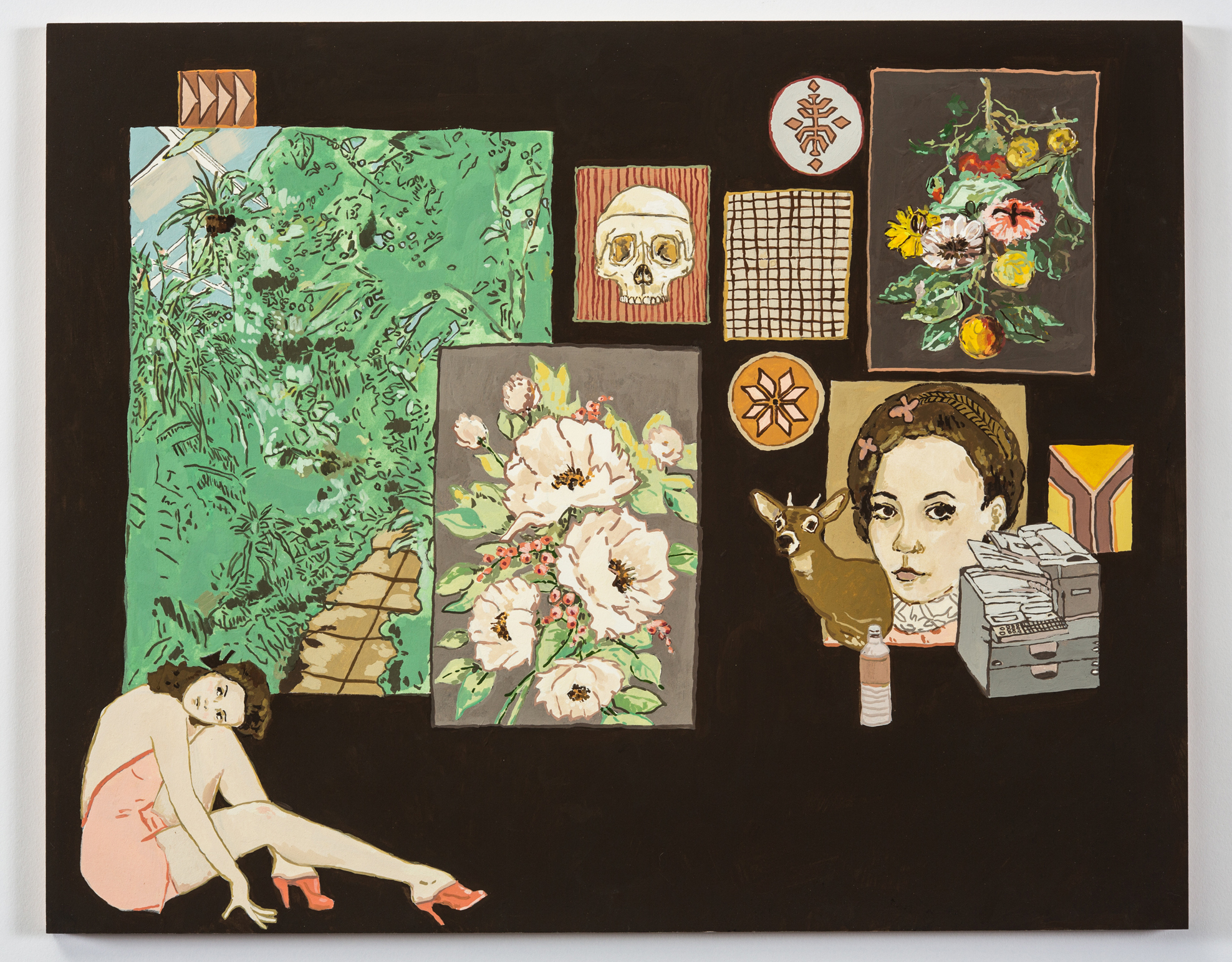 Picture of Pictures with Photocopier / 2015 / Gouache on Paper on Panel / 16 x 20 in