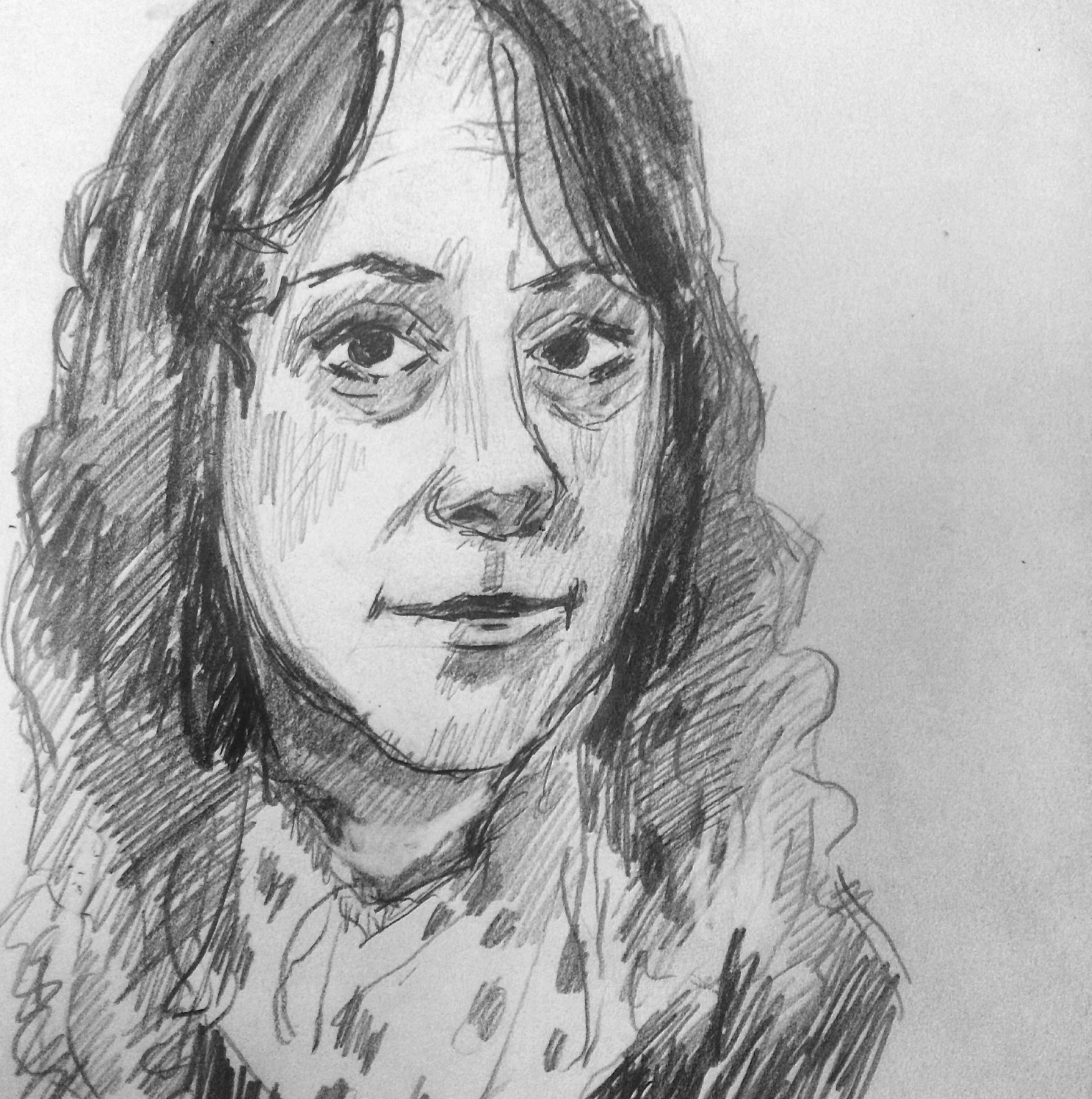 Rachel, 2015, detail, pencil on paper, 5 x 7 in