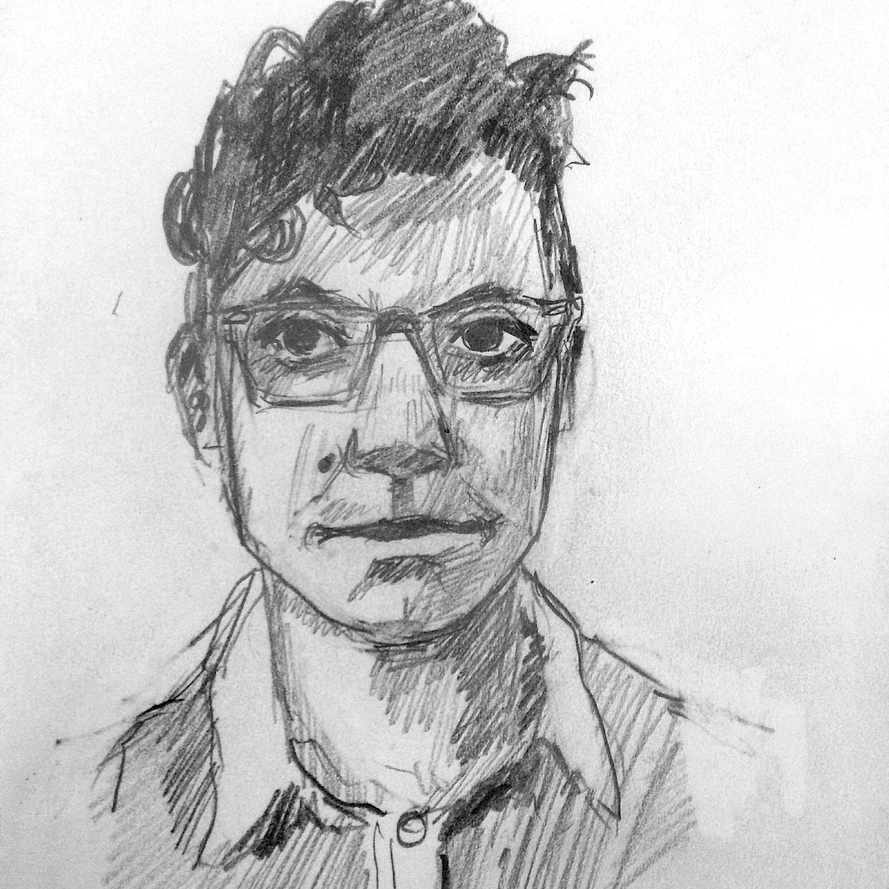 JR, 2015, pencil on paper, 5 x 7in
