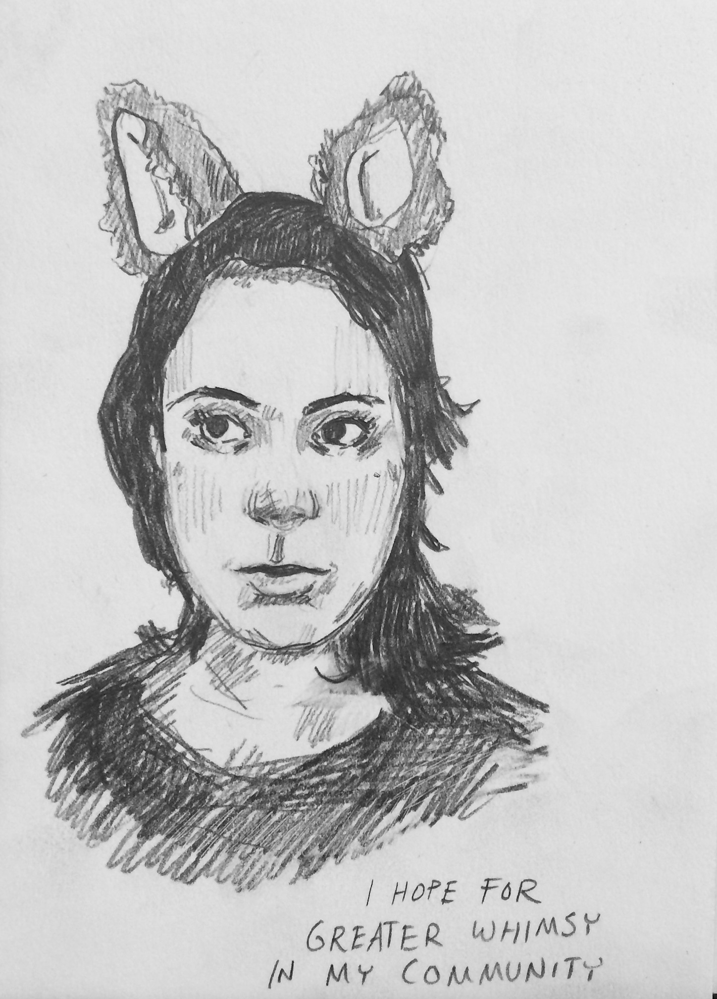Whimsy, 2015, pencil on paper, 5 x 7 in