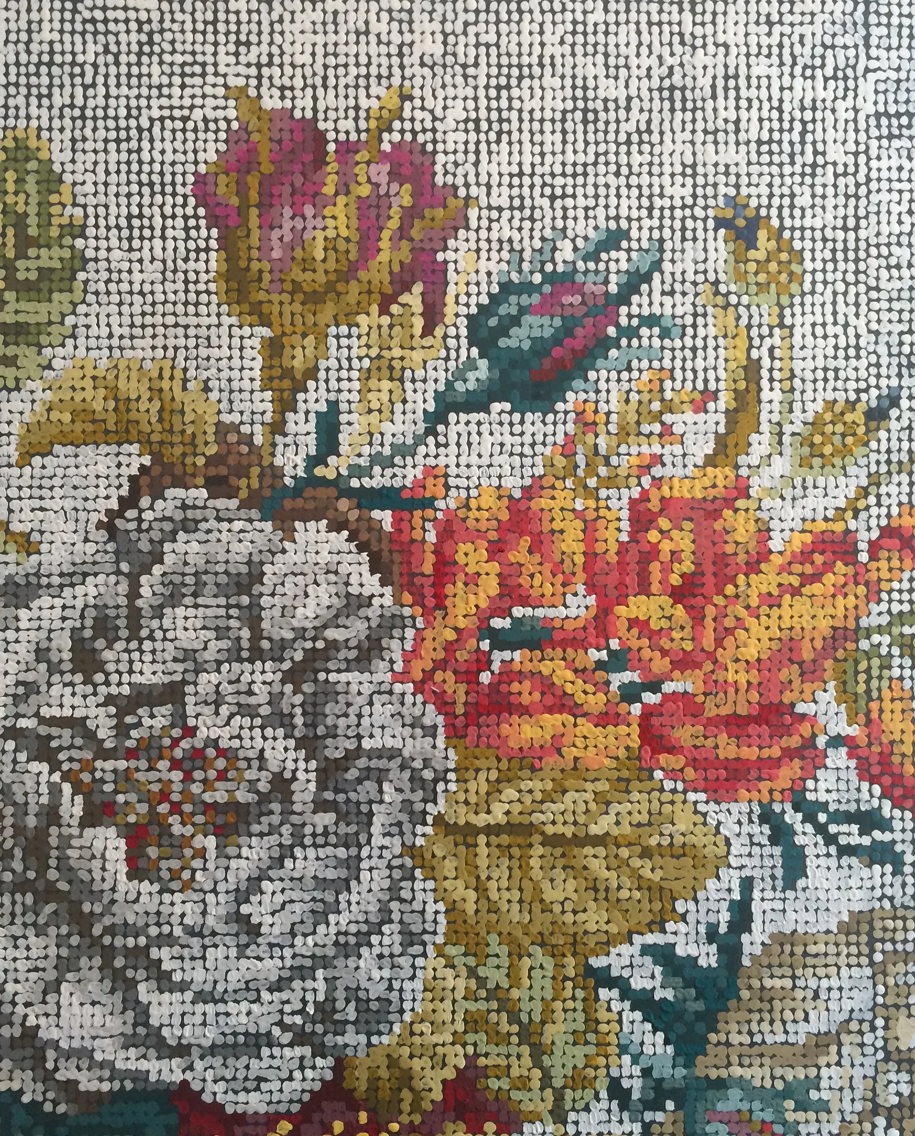 After Embroidery / 2015 / Gouache on Acetate with Acrylic on Panel / 8 x 10 in / Private Collection