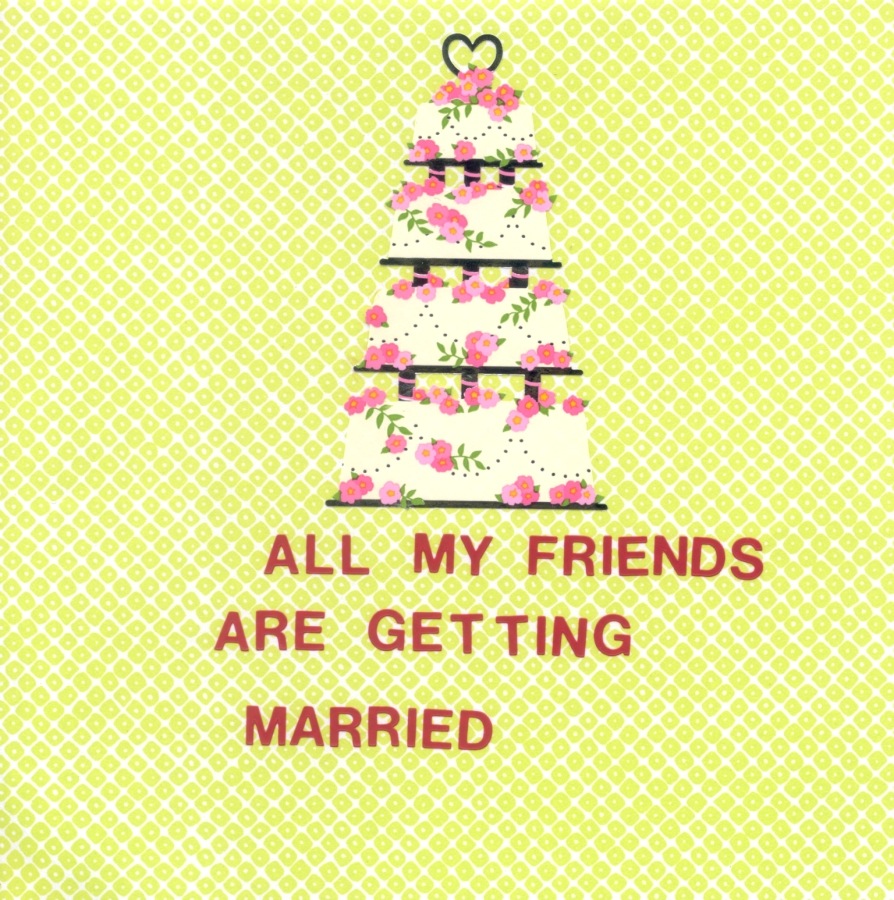 All My Friends, 2002, Stickers on Kraft Paper, 5 x 5 in