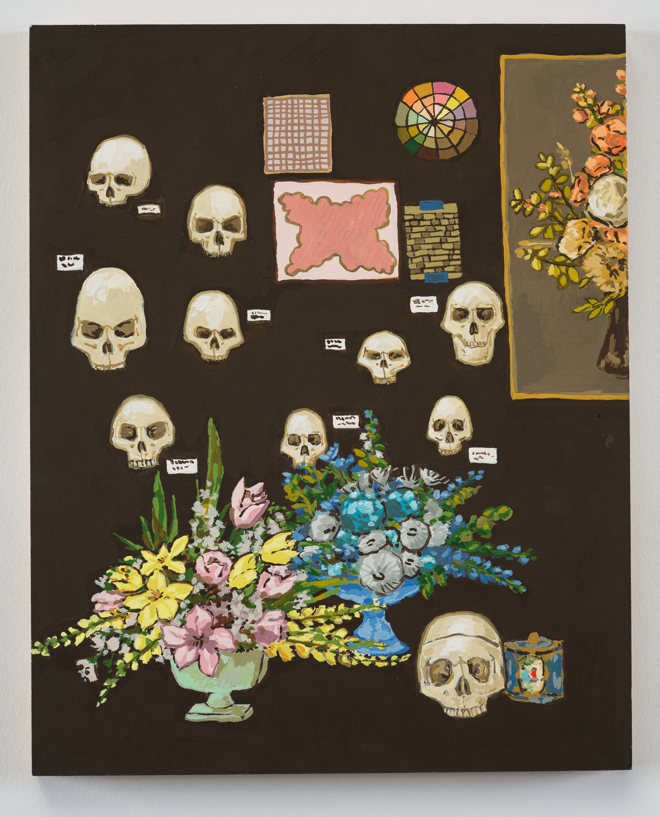 Skulls and Arrangements / 2016 / Gouache on Paper on Board / 8 x 10 in / Private Collection