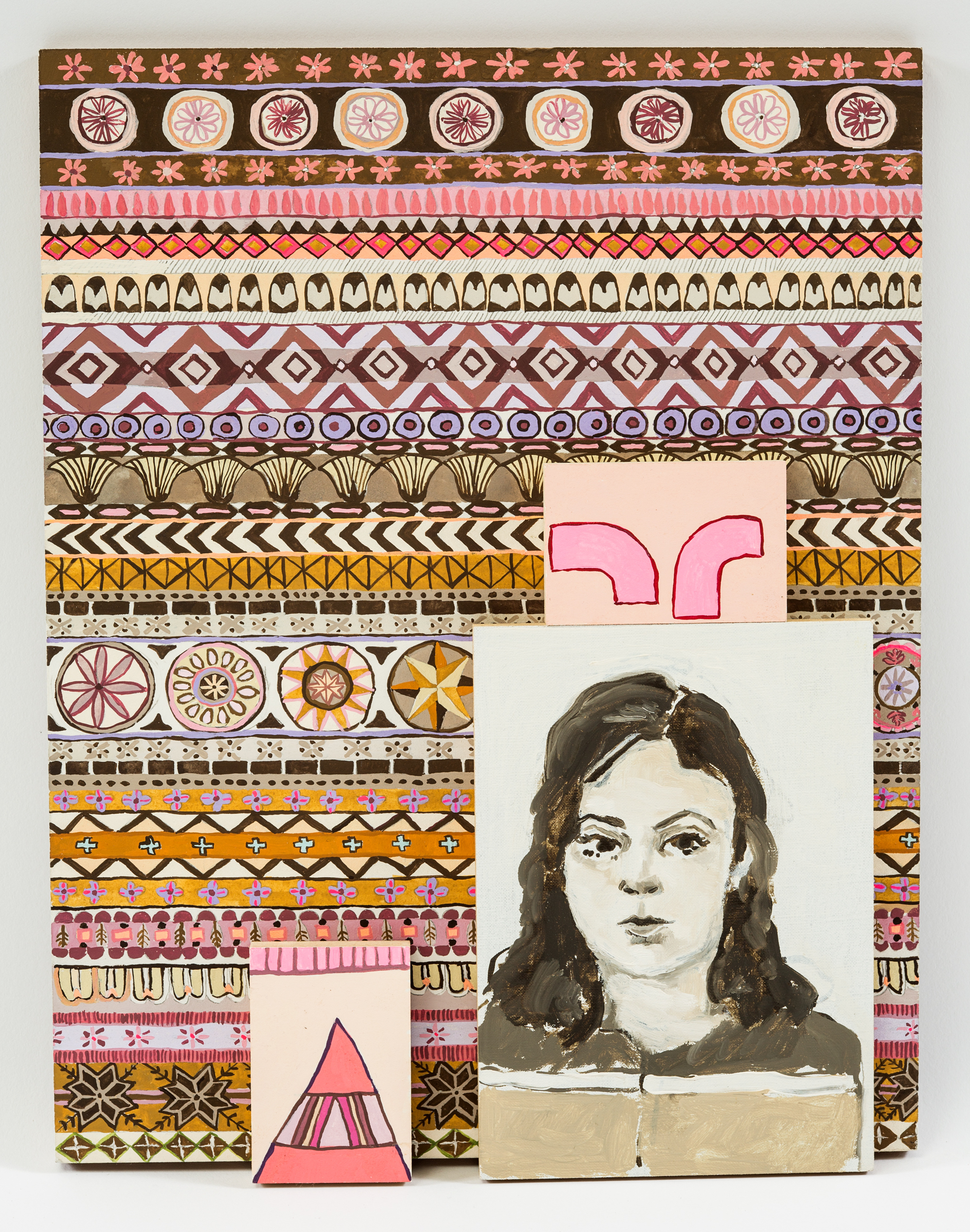 Portrait with Sweater / 2016 / Gouache and Oil on Paper and Linen on Panel / Dimensions Variable - sometimes installed on shelf