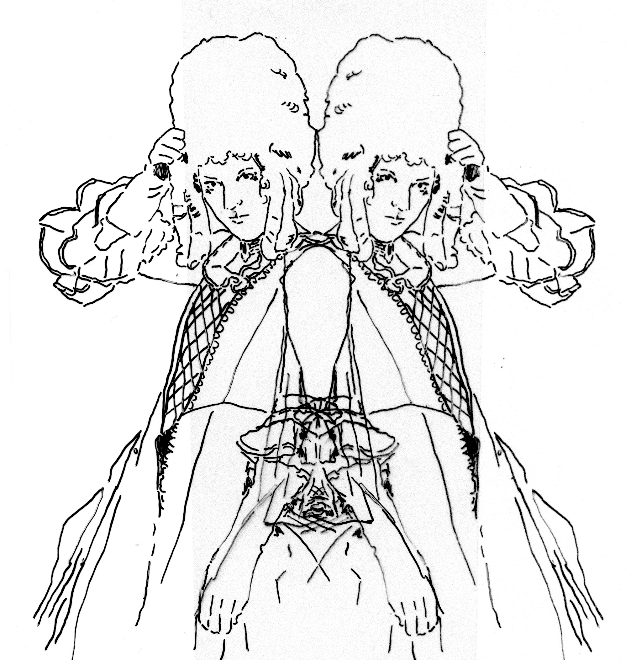 Double Marie / 2016 / Ink on Paper / 8 x 10 in