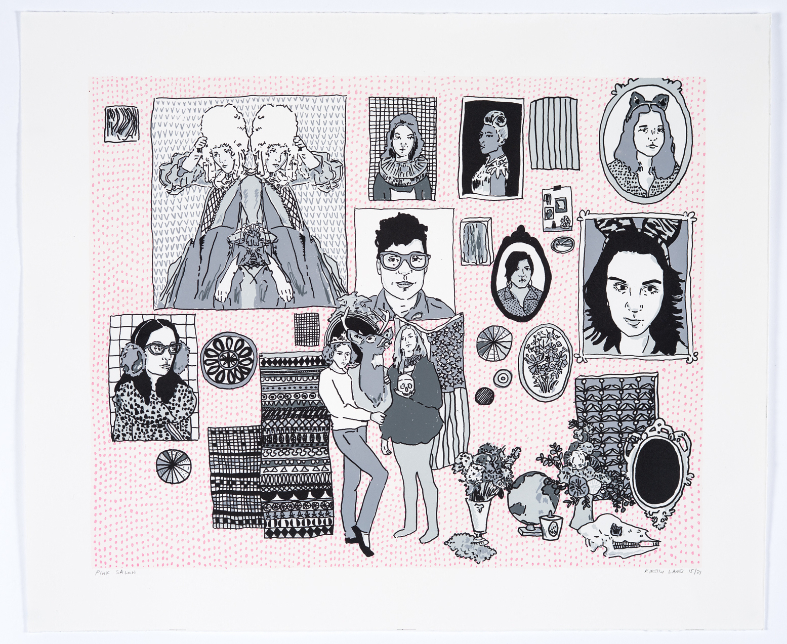 Pink Salon / 2016 / Screen Print on Paper / 20 x 30 in