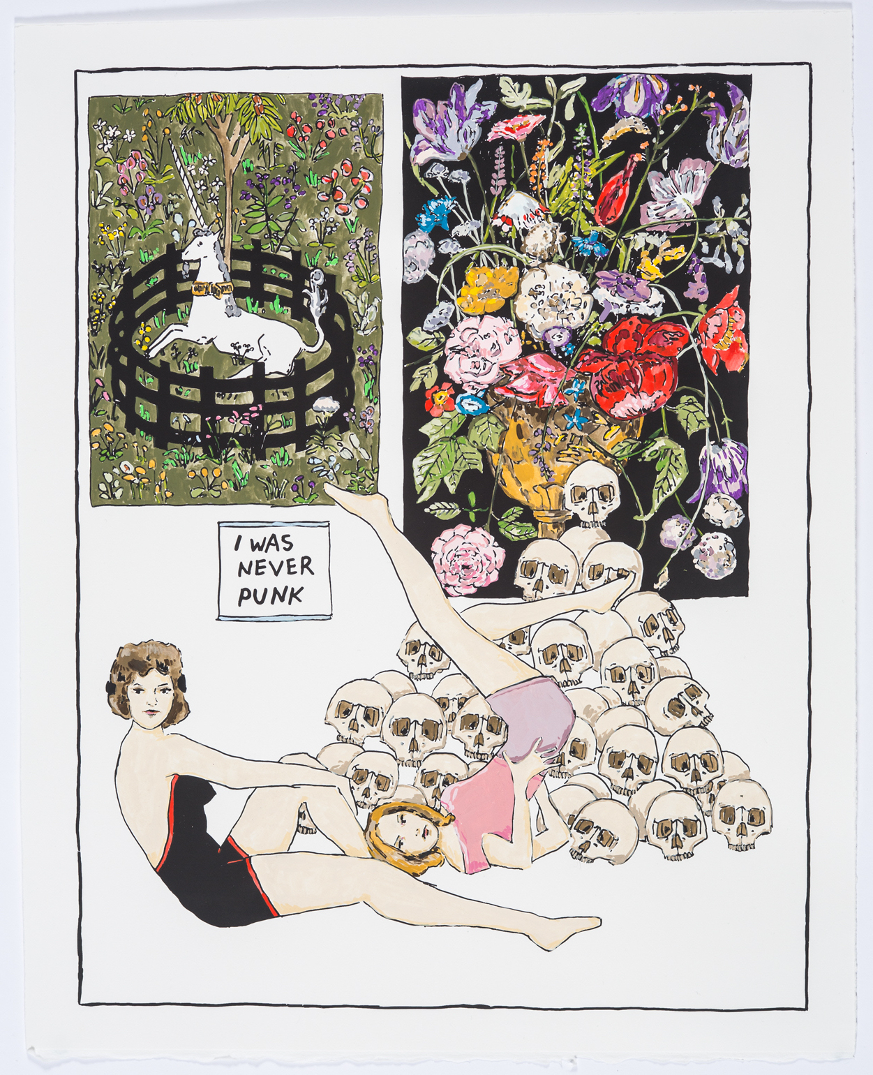 Never Punk Edition / 2016 / Gouache and Screen Print on Paper / 16 x 20 in