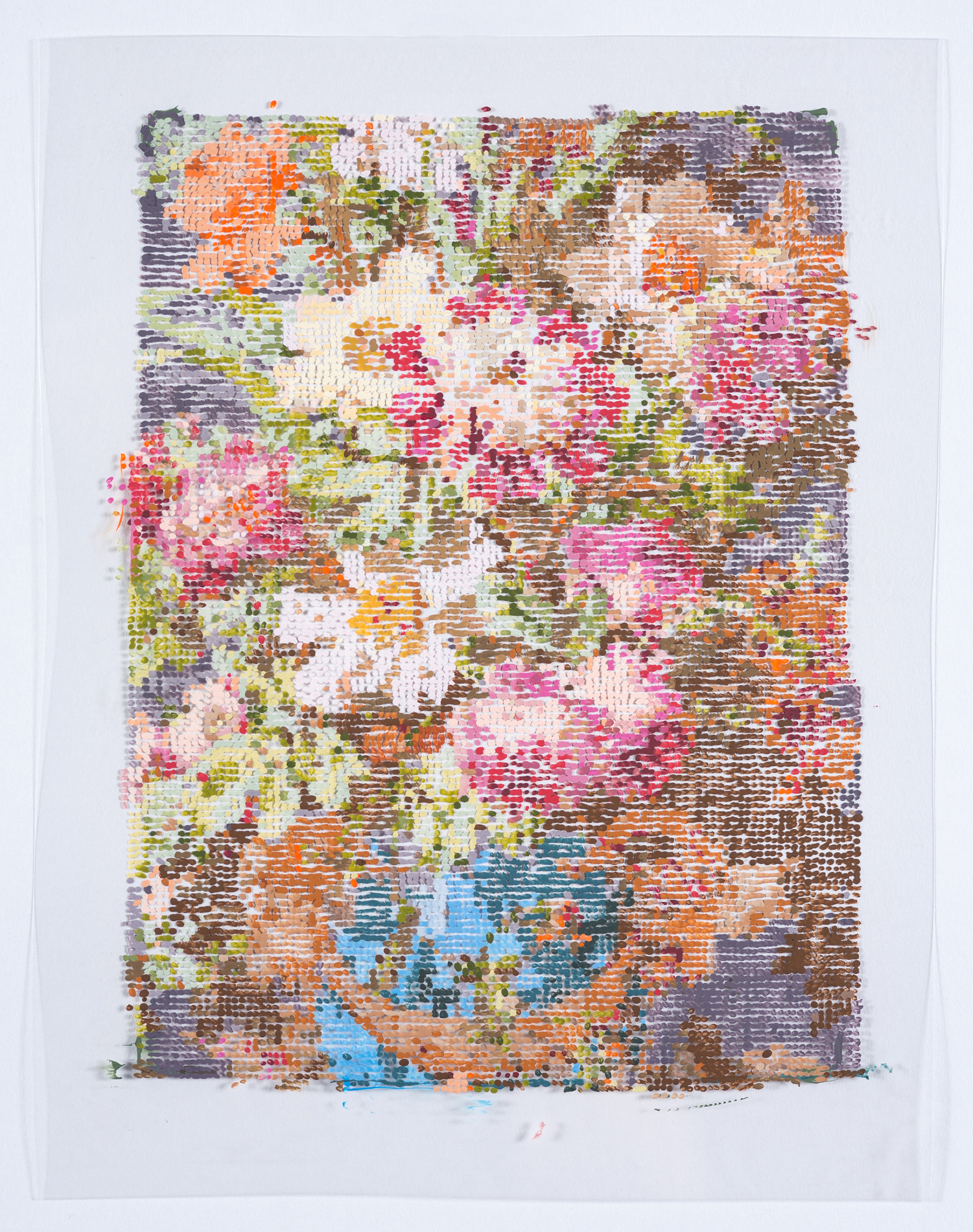 After Huber Floral Wallpaper / 2017 / Gouache on Duralar / 8.5 x 6.5 in / Private Collection