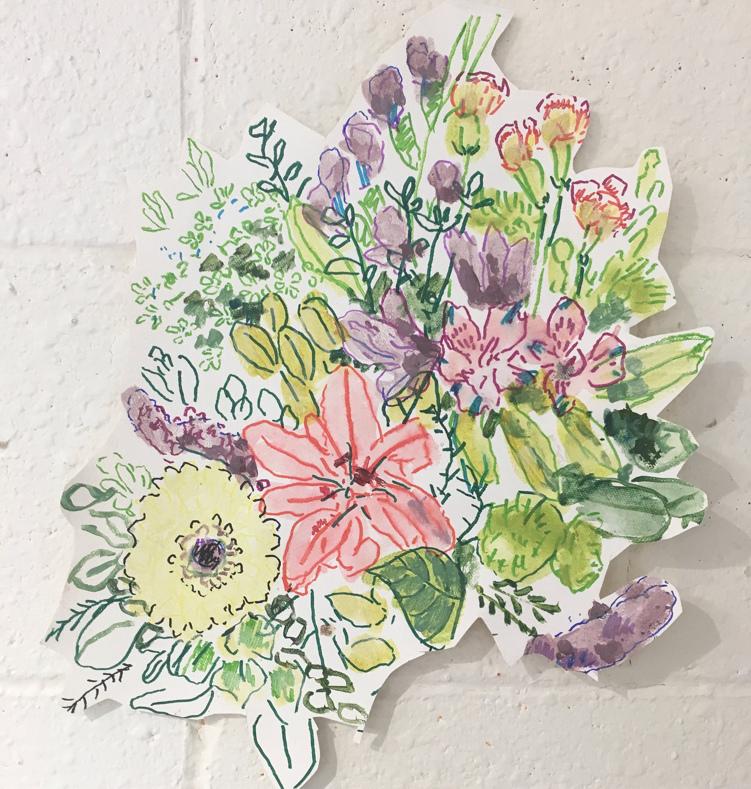 Dark Floral Peony Flower Drawing Wallpaper Mural • Wallmur®