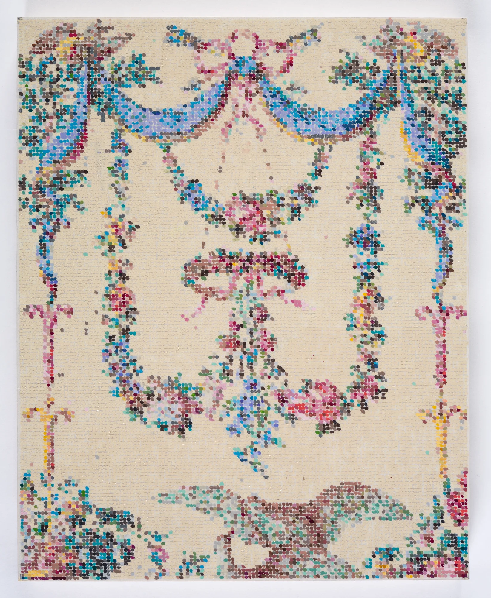 After French Decoration Three / Providence College Collection / 2018 / Gouache and Acrylic on Duralar on Board / 16 x 20 in