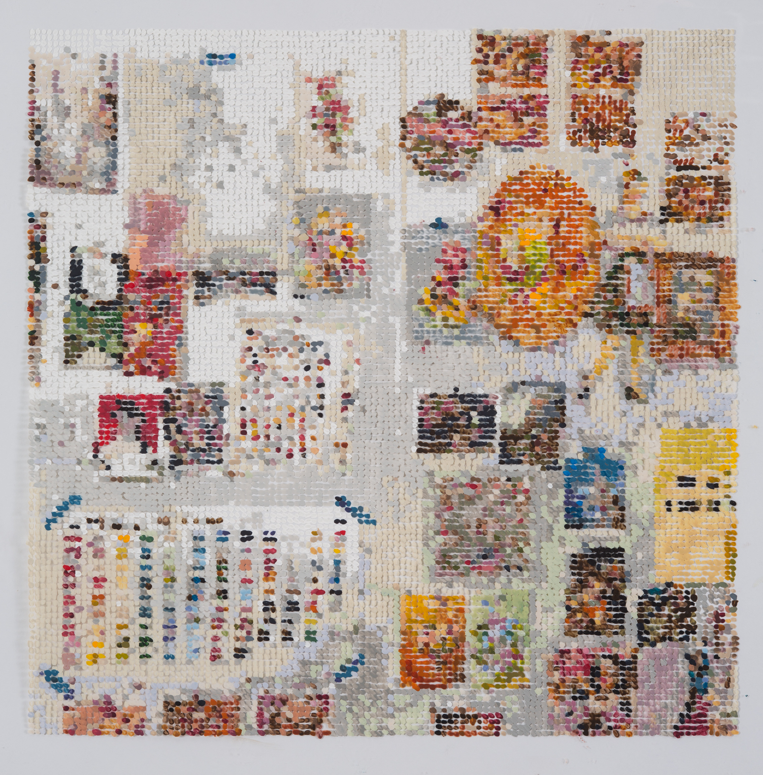 Studio Wall Pittsburgh / 2018 / Gouache and Acrylic on Duralar / Private Collection / 20 x 20 in