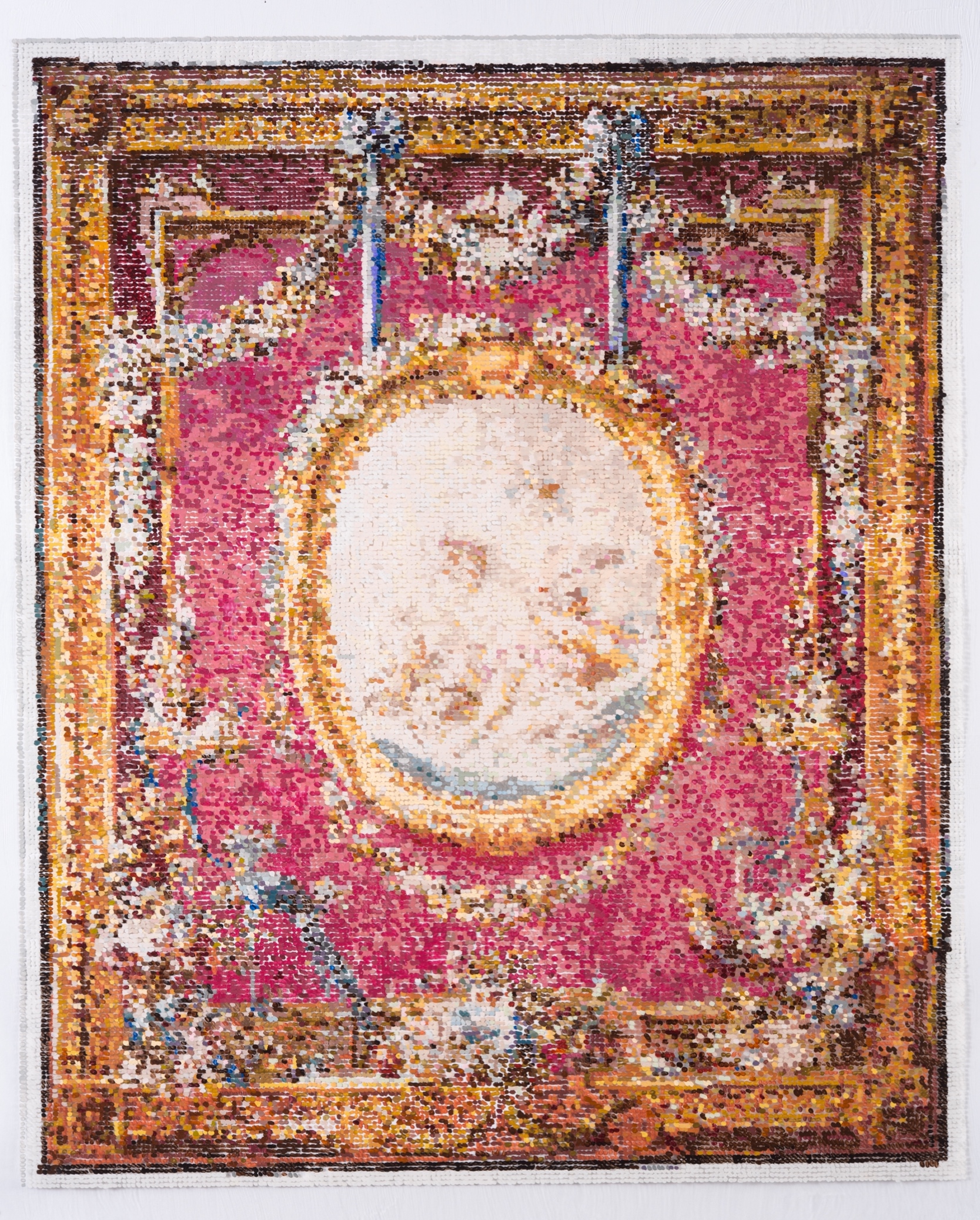 After French Tapestry / 2019 / Acrylic and Gouache on Duralar on Panel