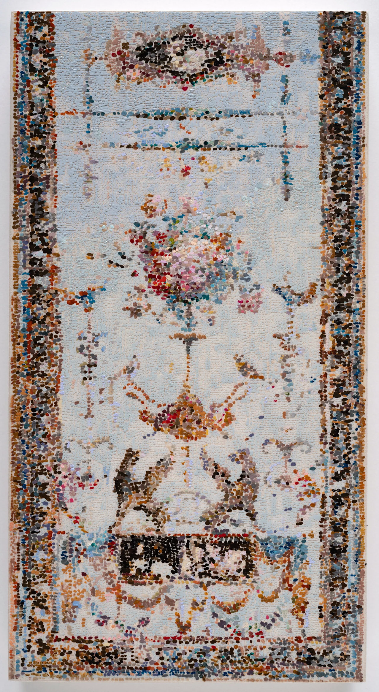 After Blue Floral Wallpaper / 2021 / Acrylic gouache and acrylic on duralar mounted to panel / 10.5 x 5 in / Private Collection