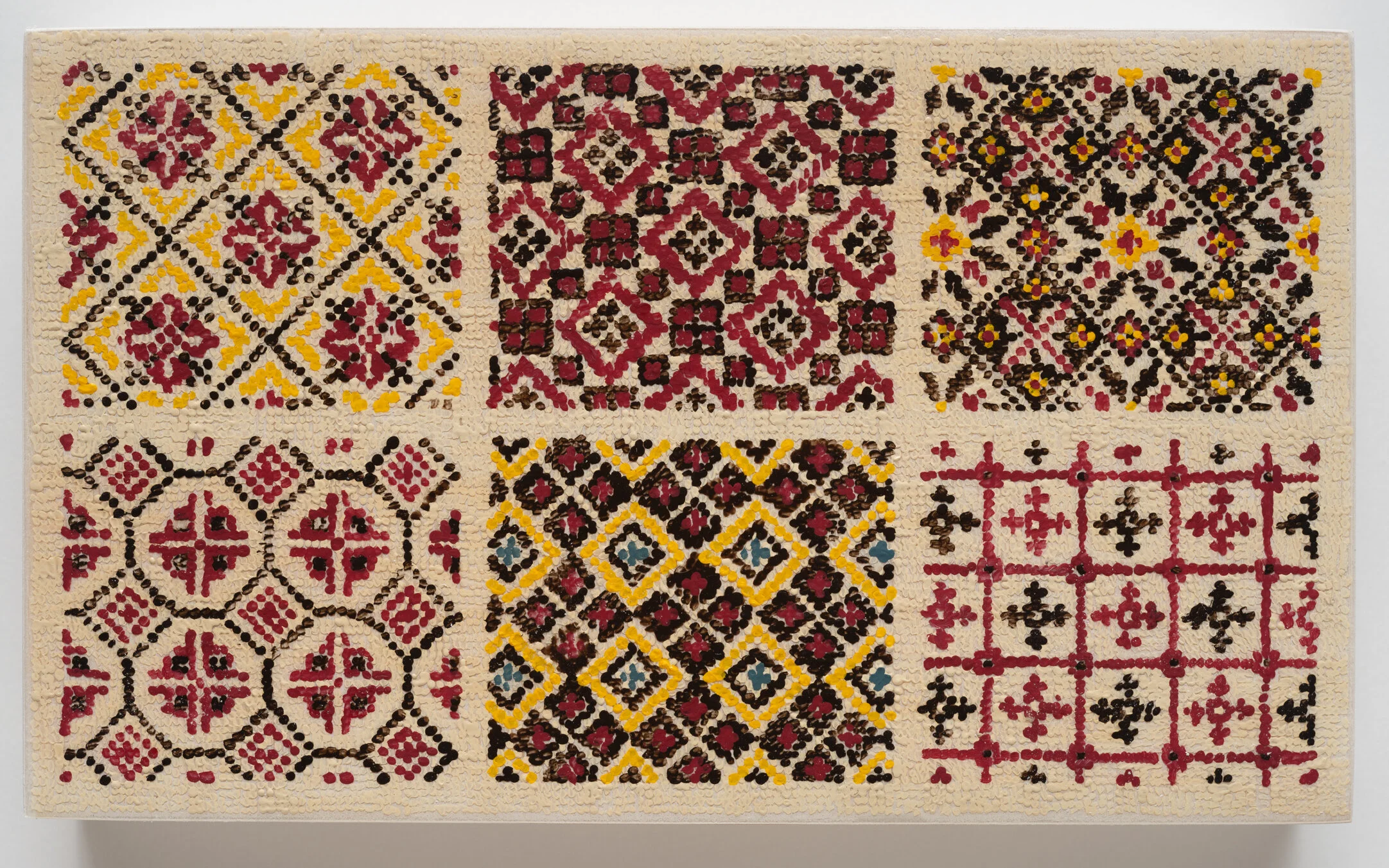 After French Pattern Book / 2021 / Acrylic and Acrylic Gouache on duralar on panel / 4.5 x 7.5 in / Private Collection