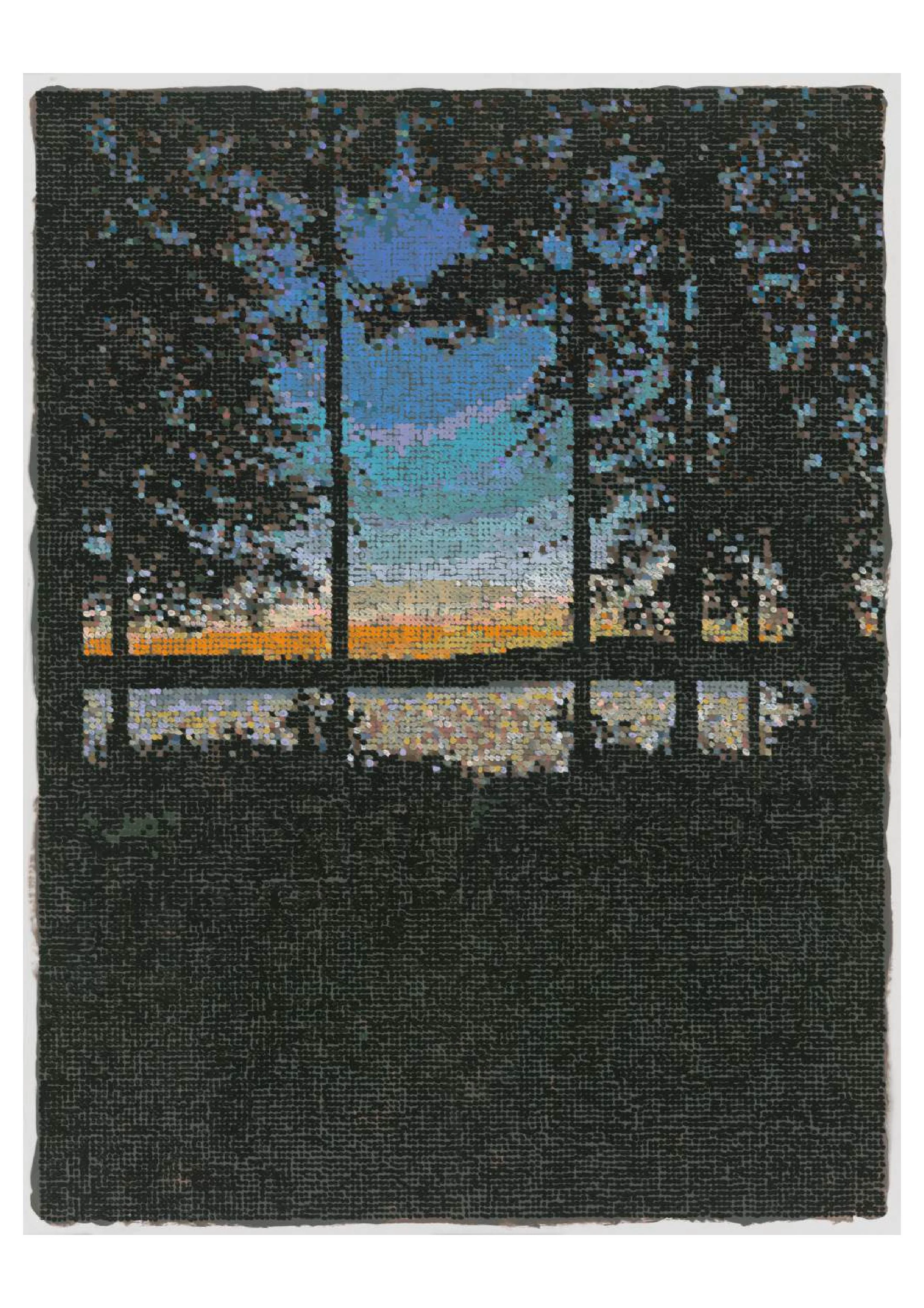 Sunset Near Rangely / 2025 / Acrylic and Acrylic Gouache on Dura-lar on Panel / 25 x 18.75 in / Image by IO Labs