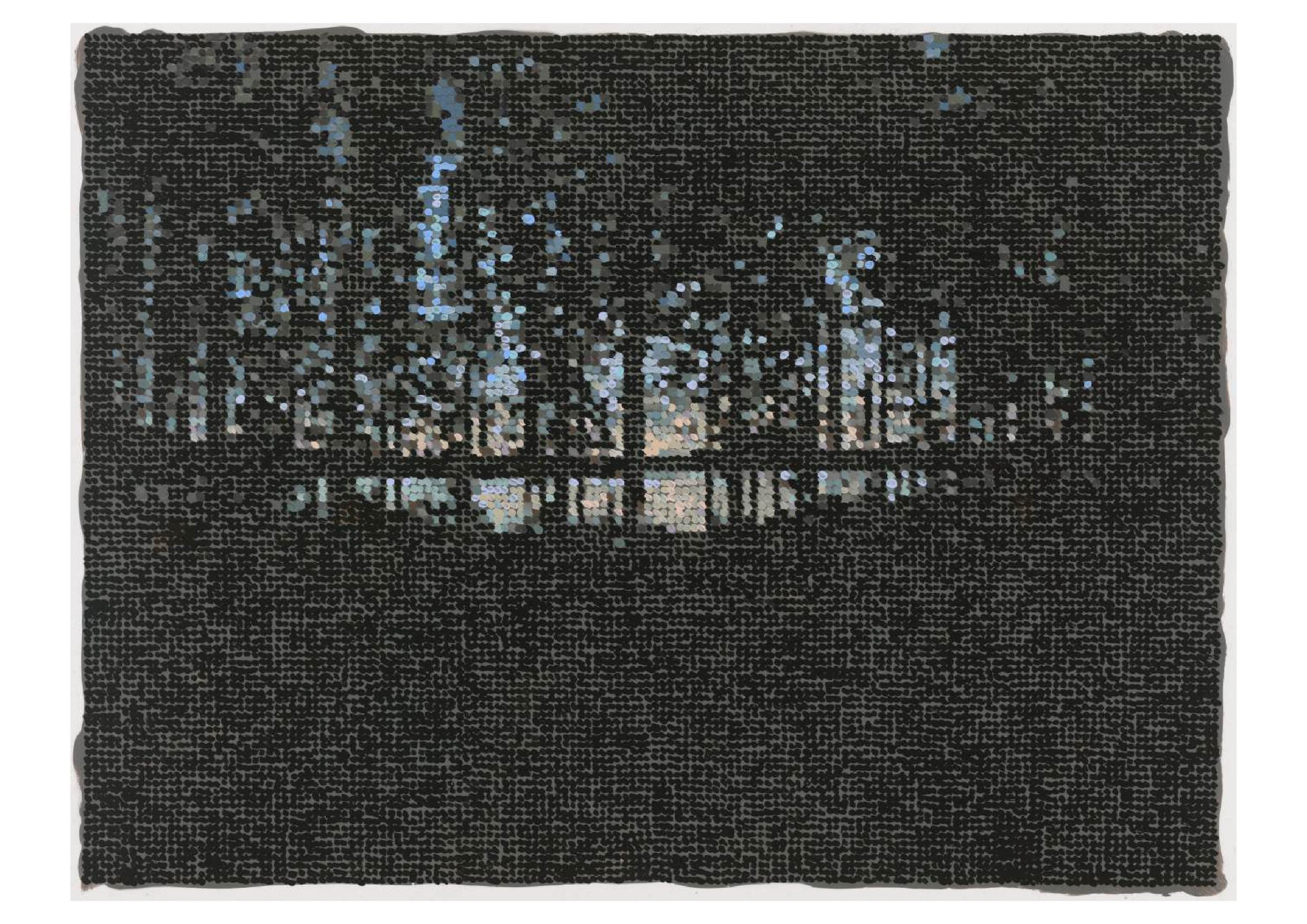 Sunrise Near Rangeley Very Early Morning / 2025 / Acrylic and Acrylic Gouache on Duralar / 14 x 18.75in / Image by IO Labs