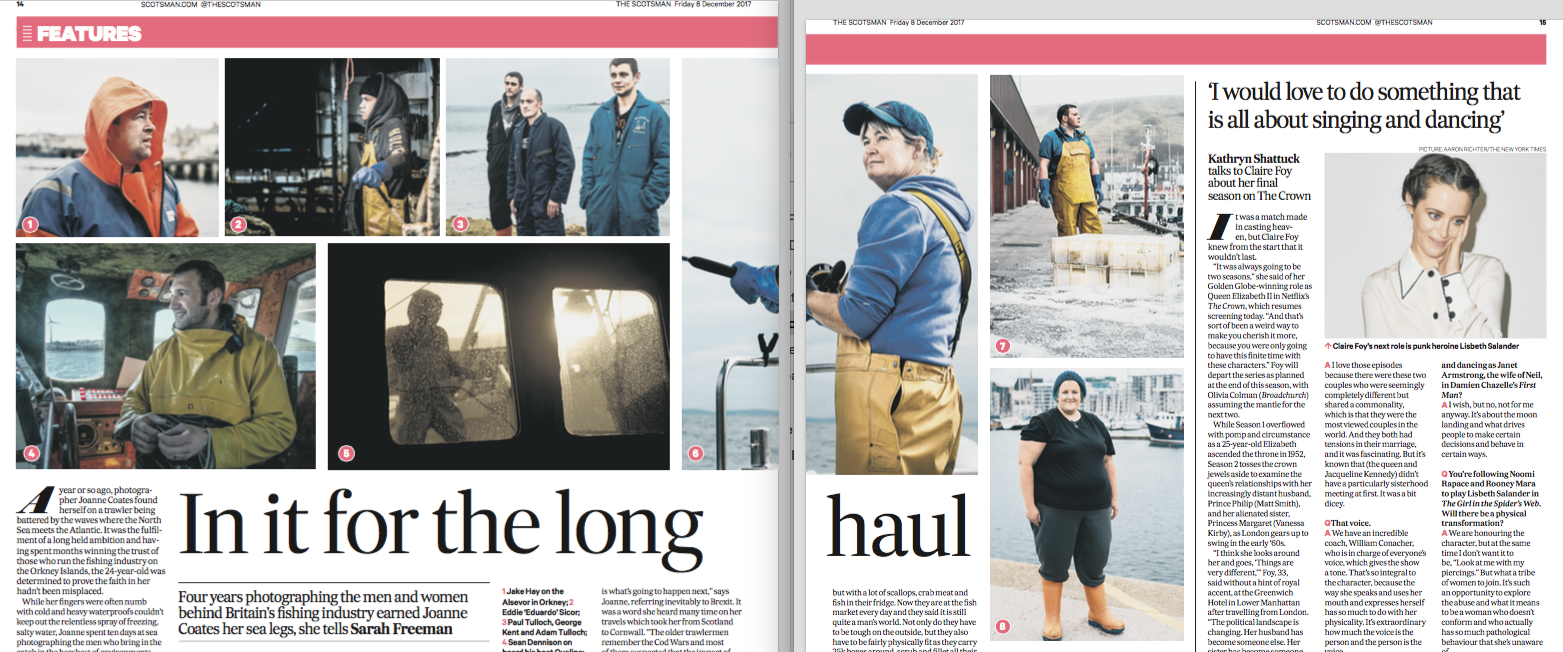 Two page Feature on the series North Sea Swells in the Scotsman 3rd December 2017